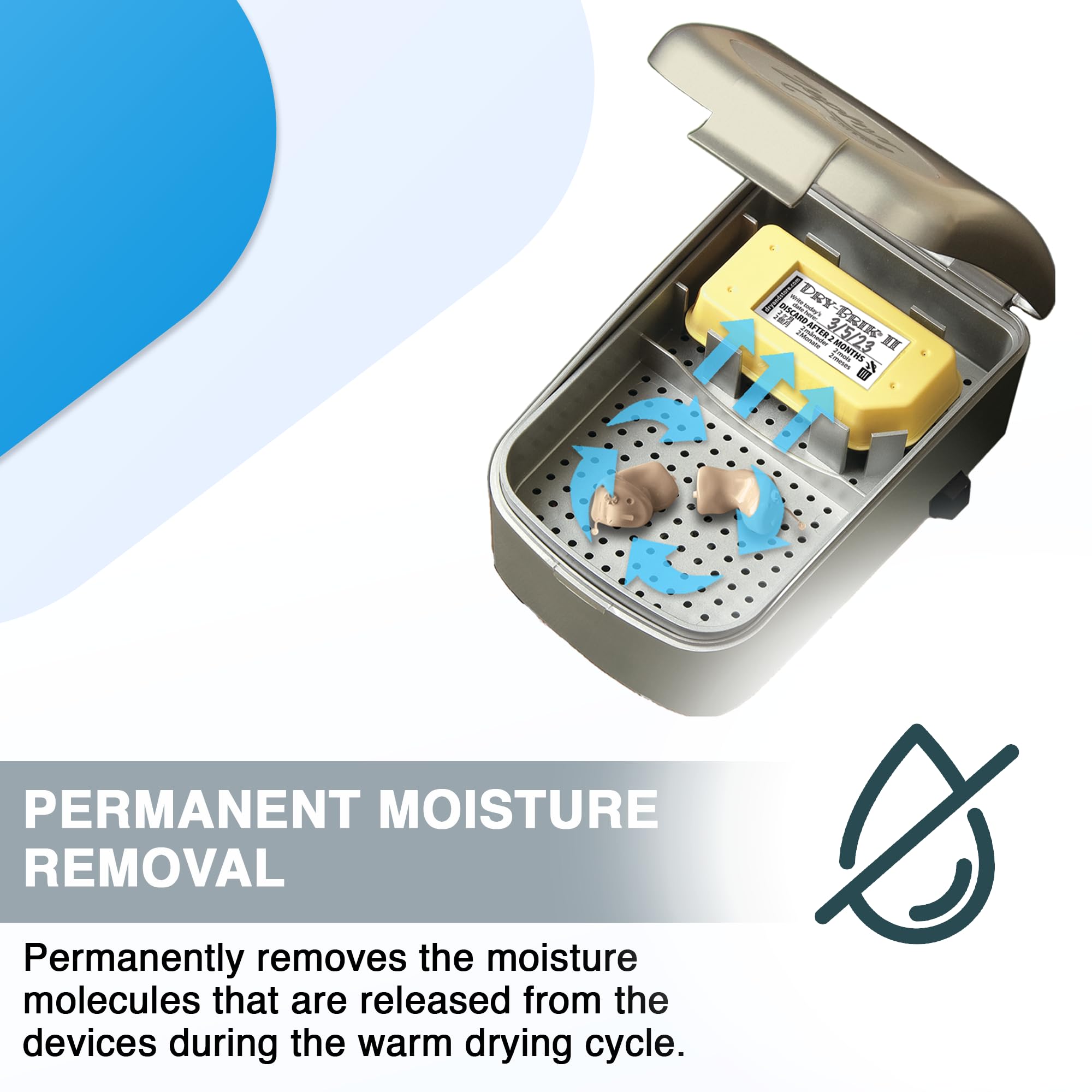 Dry-Brik® II Desiccant Blocks - 3 Blocks (1 Pack of 3 Blocks)| Replacement Moisture Absorbing Block for the Global II and Zephyr by Dry & Store | Hearing Device Dehumidifiers