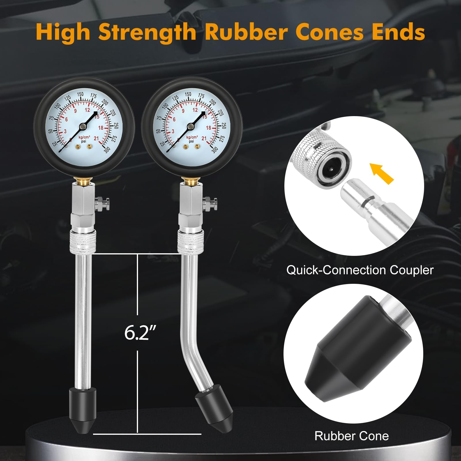 BETOOLL HW0130 8pcs Petrol Engine Cylinder Compression Tester Kit Automotive Tool Gauge