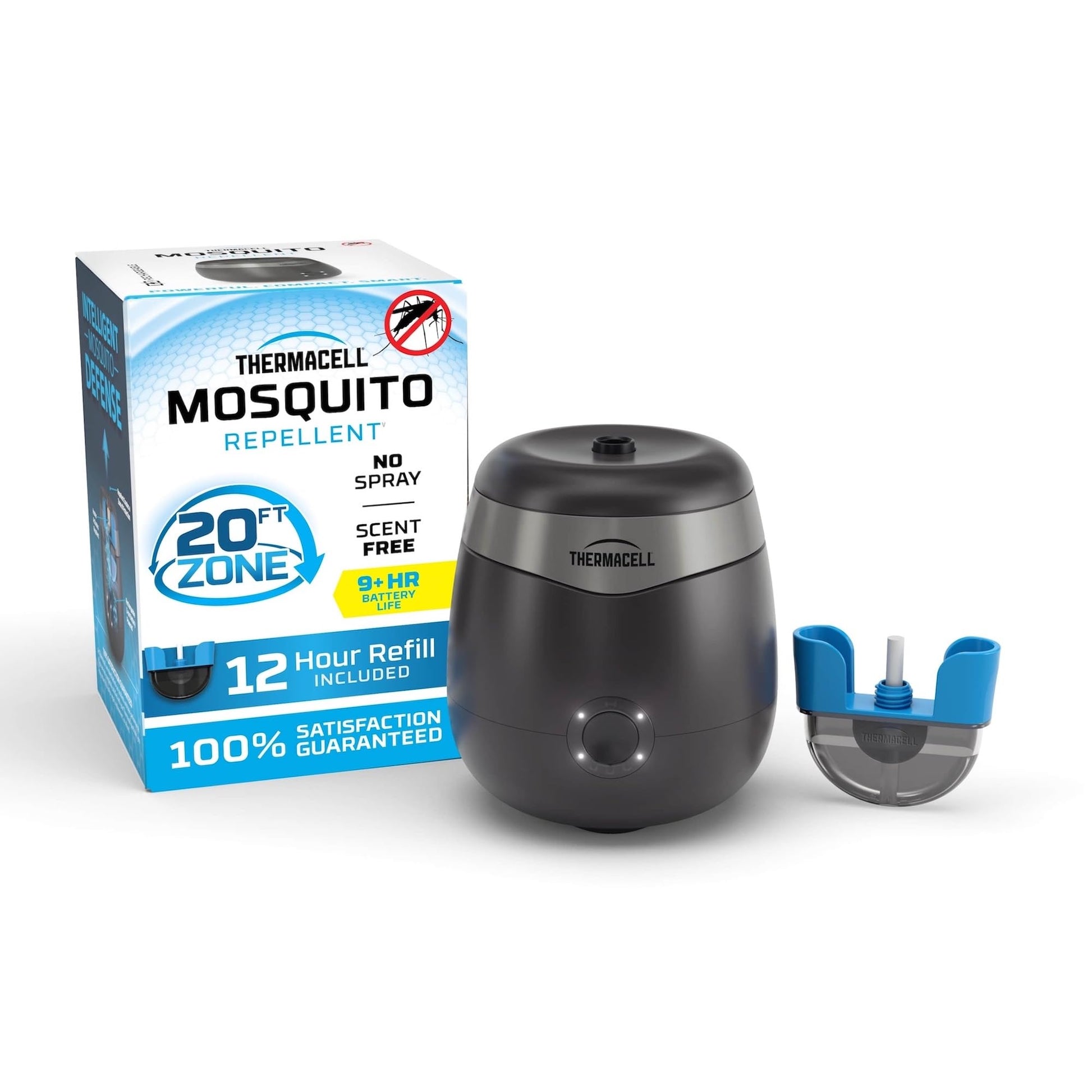Thermacell Mosquito Repeller E-Series Rechargeable with 20' Mosquito Protection Zone; Up to 9-Hr Battery Life; Includes 12-Hr Refill; Flame or Scent; DEET-Free Bug Spray Alternative