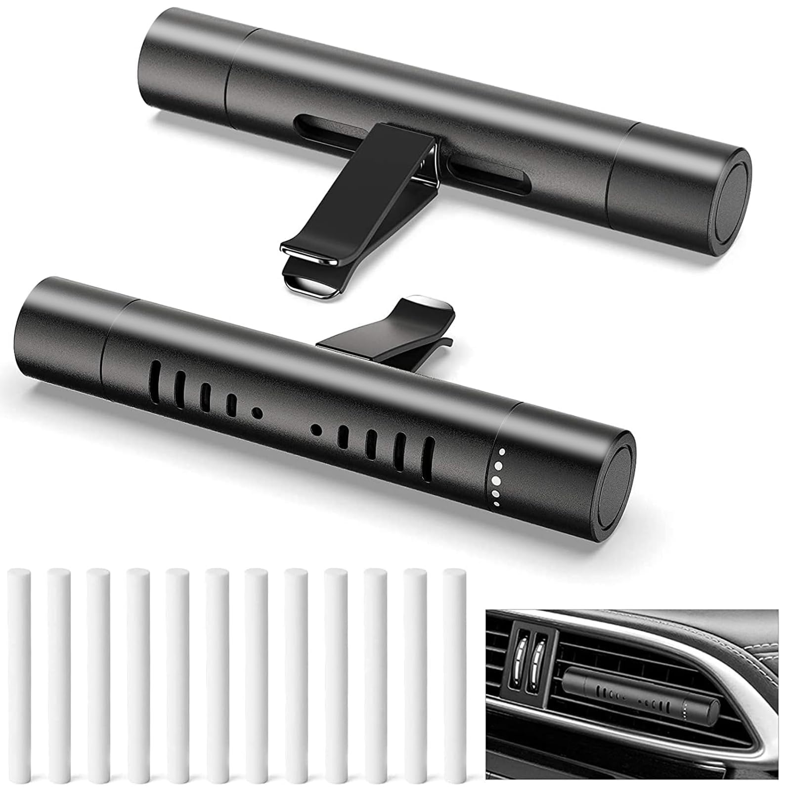 EORRZZY 2er-Pack personalisierte Auto-Lufterfrischer Diffusor Lüftungsclips für Autodekorationszubehör mit 12 Nachfüllstäbchen für Autos, Büro, Küche, Bad, Tierhäuser