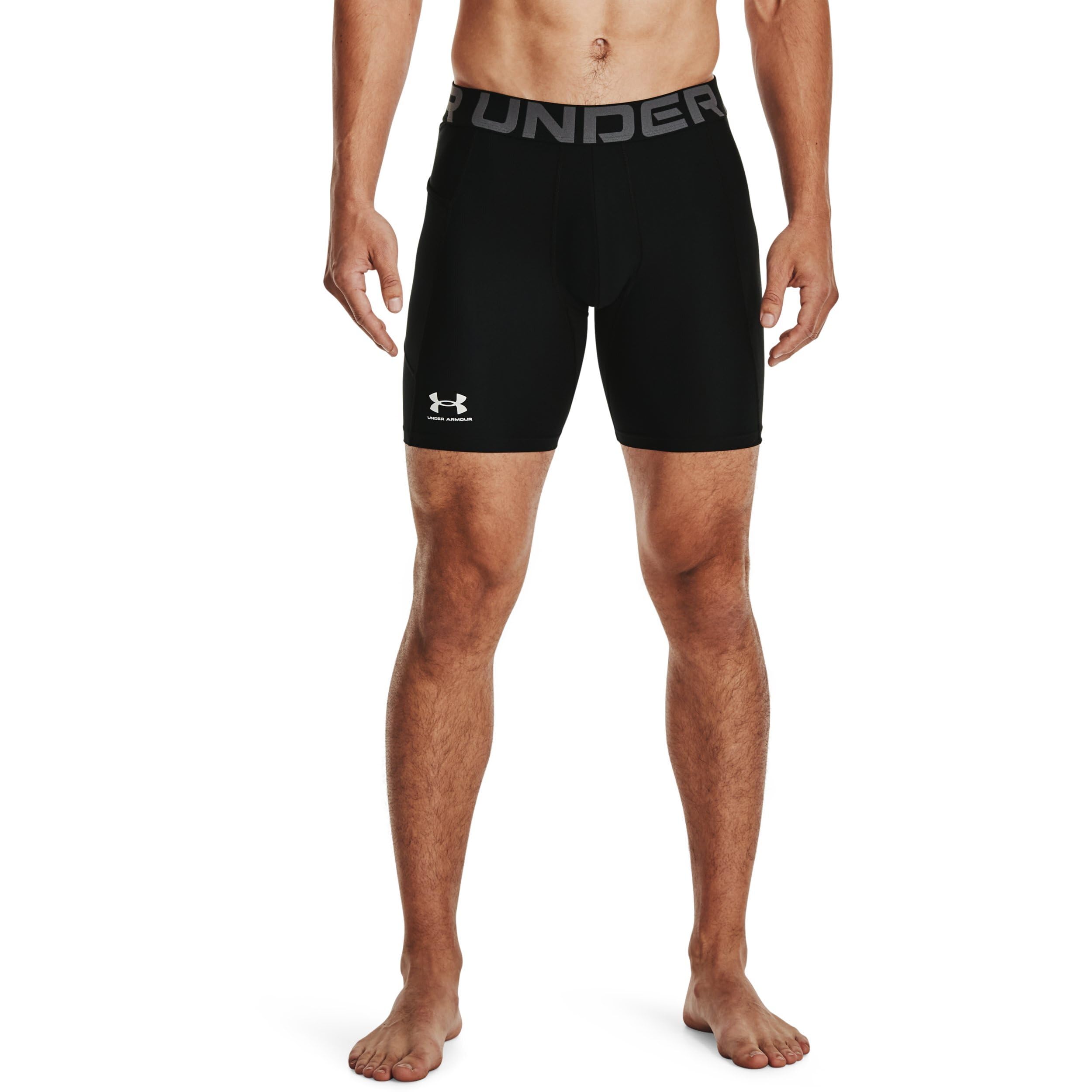 Under Armour Men's Armour HeatGear Compression Shorts , Black (001)/Pitch Gray, Large