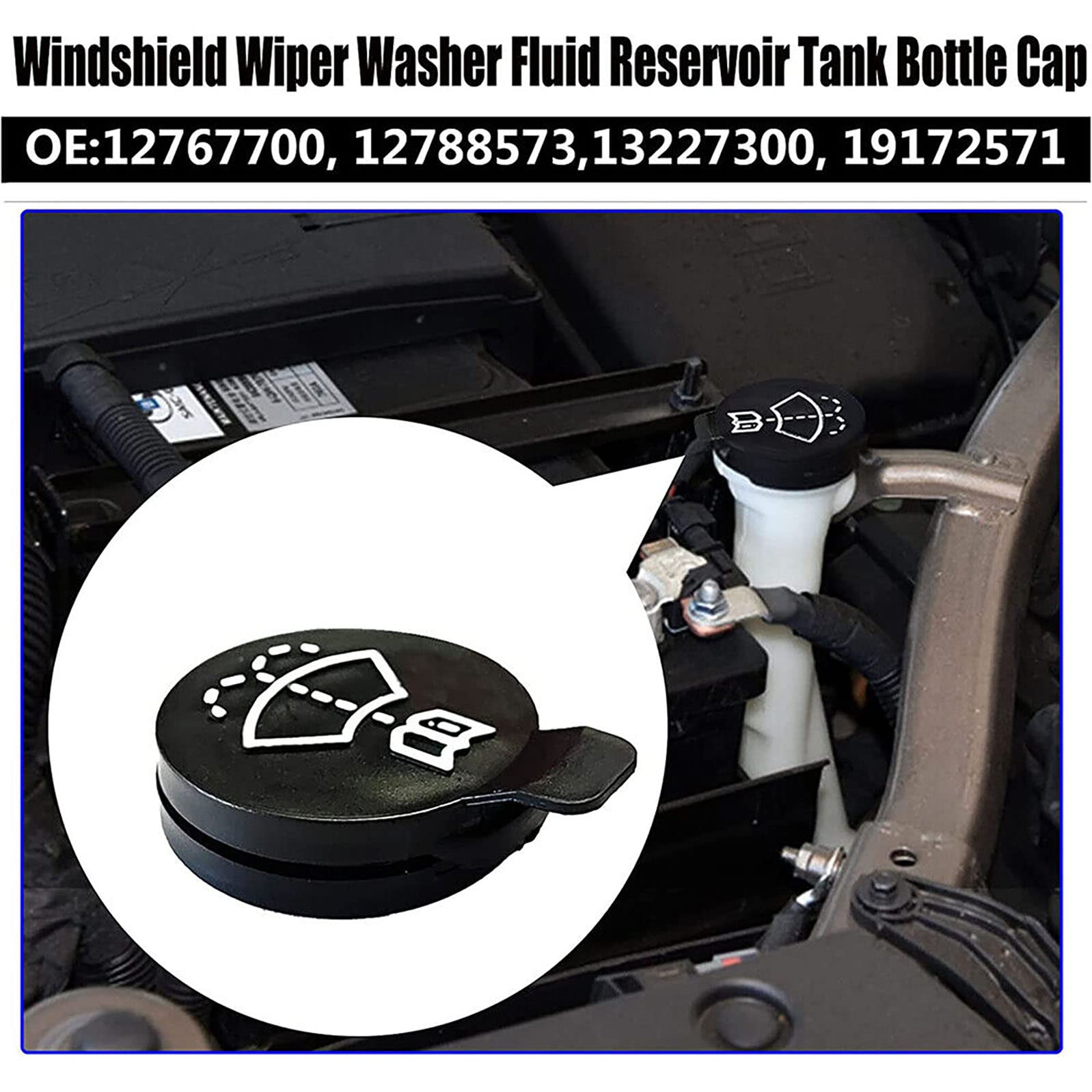 Windshield Wiper Washer Fluid Reservoir Tank Bottle Cap Cover For Chevrolet，For Buick, For Cadillac, For GMC，For Chevrolet part of the model