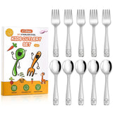 VITEVER 10-Piece Toddler Utensils, Kids Stainless Steel Silverware Set, Children Safe Forks and Spoons - Mirror Polished, Dishwasher Safe