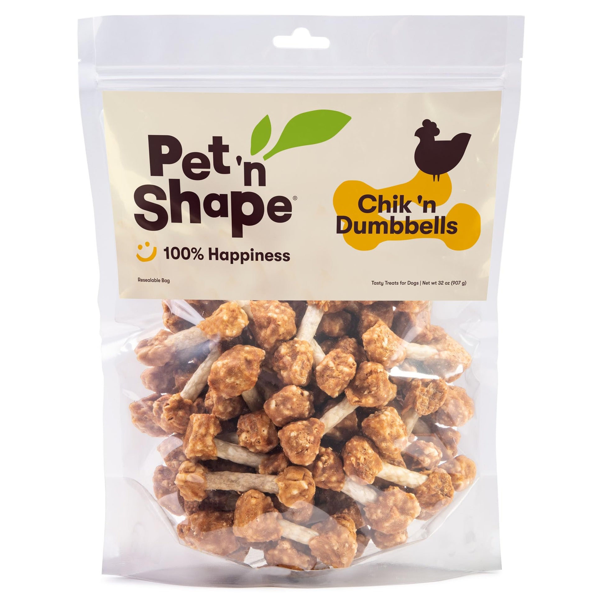 Pet 'n Shape Chik 'N Rice Dumbbells - All Natural Dog Treats, Chicken, 32 oz
