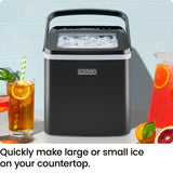 Iceman Dual-Size Ice Maker Countertop - Portable Ice Machine, Large and Small Ice Machine Maker with Self Cleaning, 9 Cubes in 7 Mins, 22lbs/24hrs, for Home, Kitchen, Office, Party, Ice Scoop Included