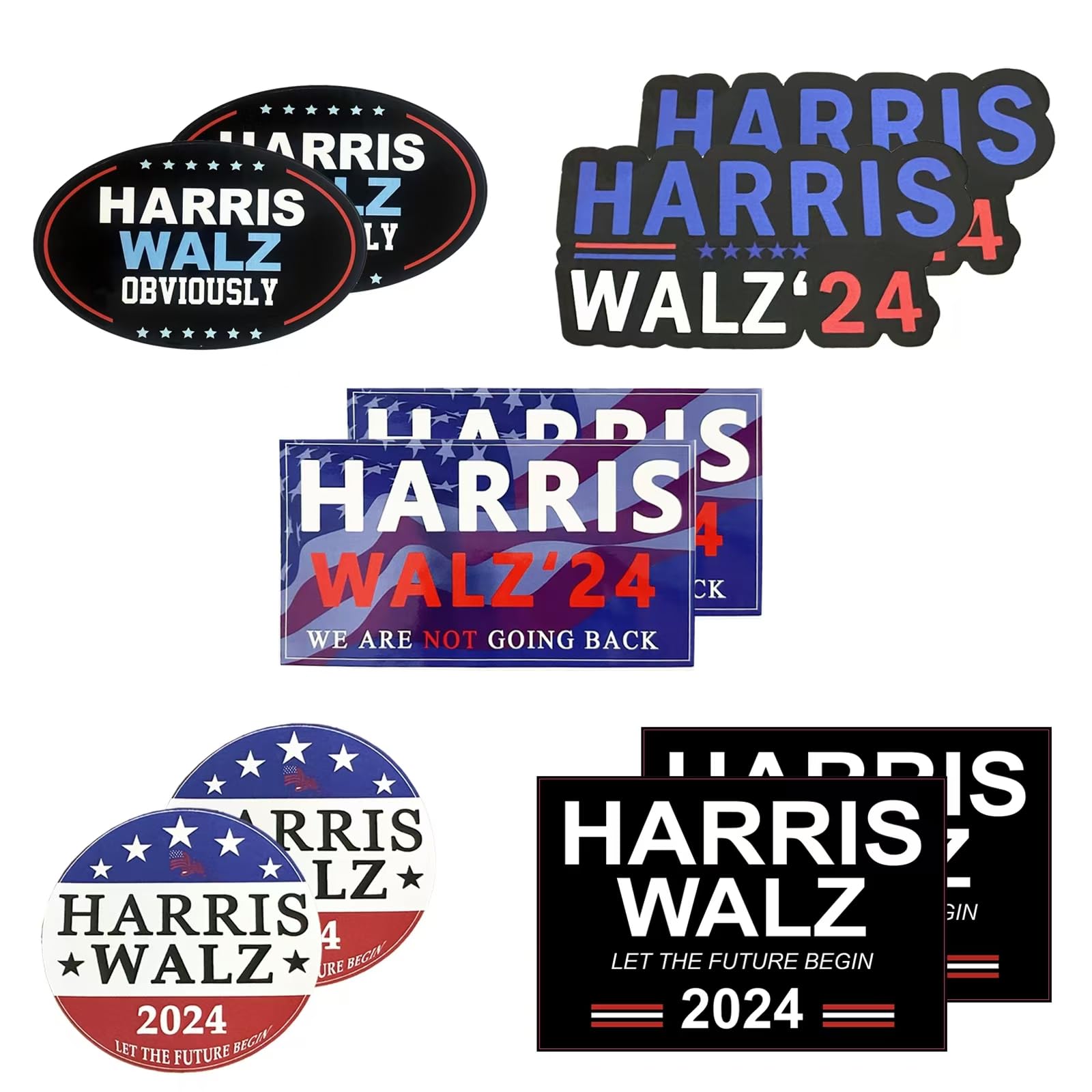 10 Packs Kamala Harris for President Sticker,Kamala Harris Bumper Sticker,Harris Walz 2024 Stickers,We are Not Going Back,Kamala Harris Let The Future Begin