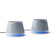 Amazon Basics Stereo 2.0 Speakers for PC or Laptop with Volume Control, 3.5mm Aux input, USB-Powered, 1 Pair, Silver