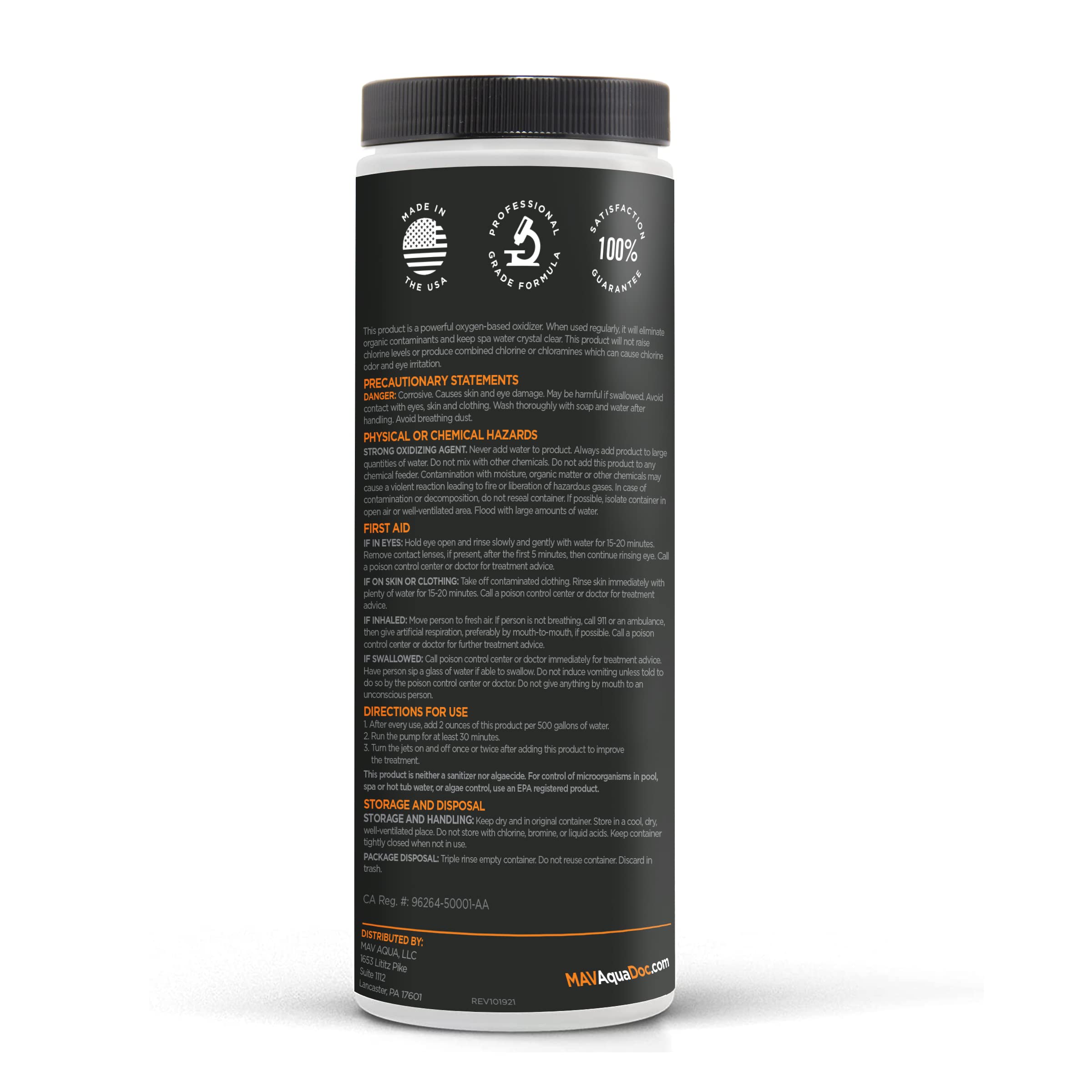 Non-Chlorine Spa Shock for Hot tub - Chlorine Free Tub Treatment & Enhanced to Assist Bromine Suitable Oxidizer Oxidizing by AquaDoc