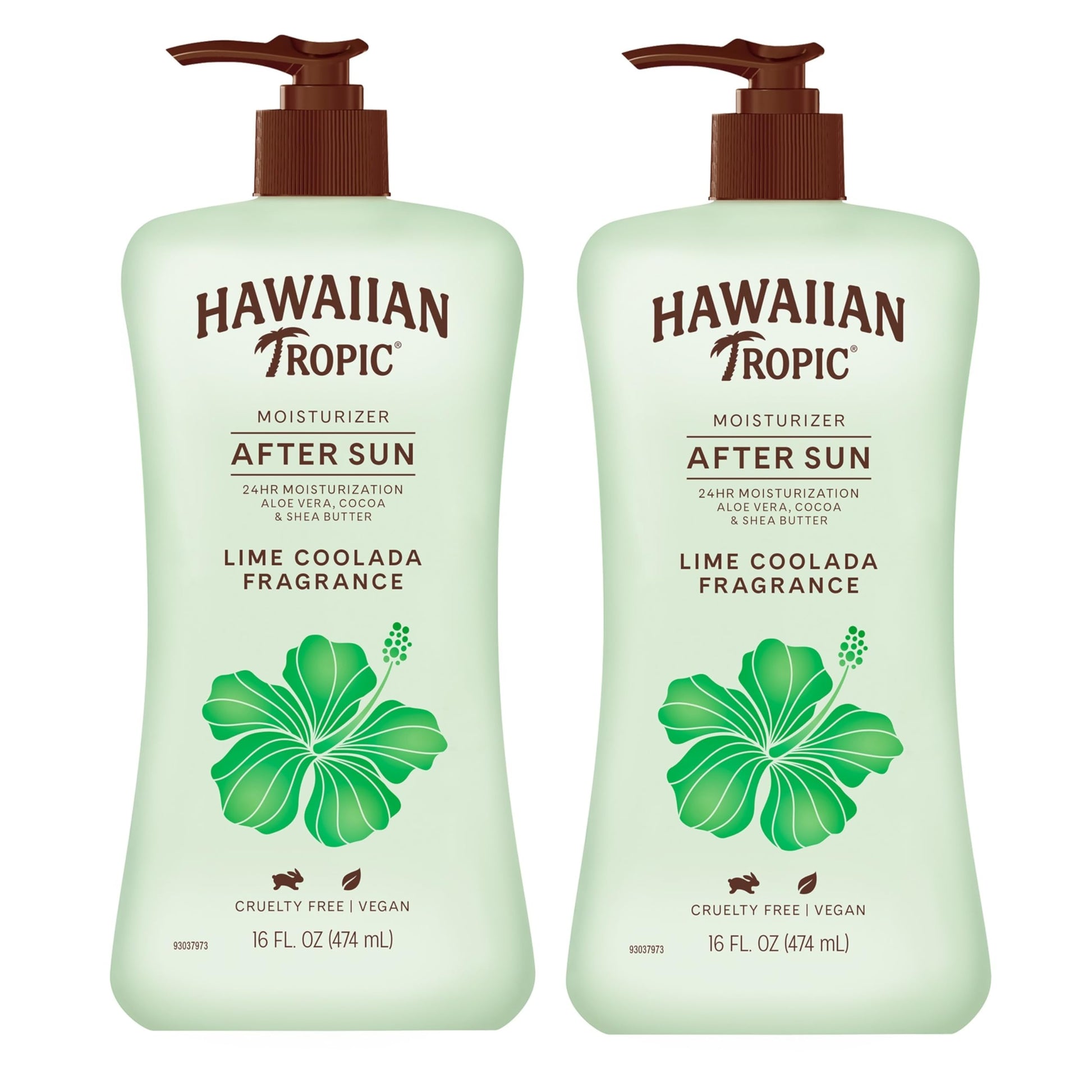 Hawaiian Tropic Lime Coolada After Sun Lotion | After Sun Care, Skin Care, Daily Moisturizing Lotion with Aloe, Cocoa Butter & Shea Butter, 16oz each Twin Pack