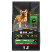 Purina Pro Plan Small Breed Dry Dog Food, Shredded Blend Beef and Rice Formula With Guaranteed Live Probiotics - 6 lb. Bag
