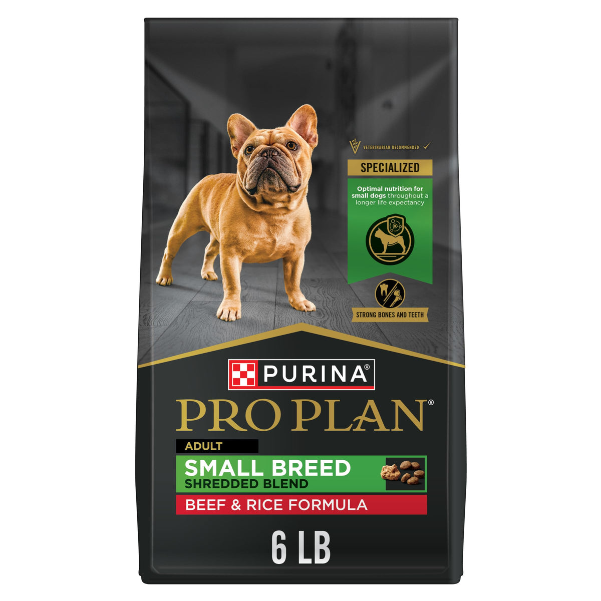 Purina Pro Plan Trockenfutter für kleine Hunde, Shredded Blend Rind & Reis Rezeptur mit garantiert lebenden Probiotika – 2,72 kg Beutel