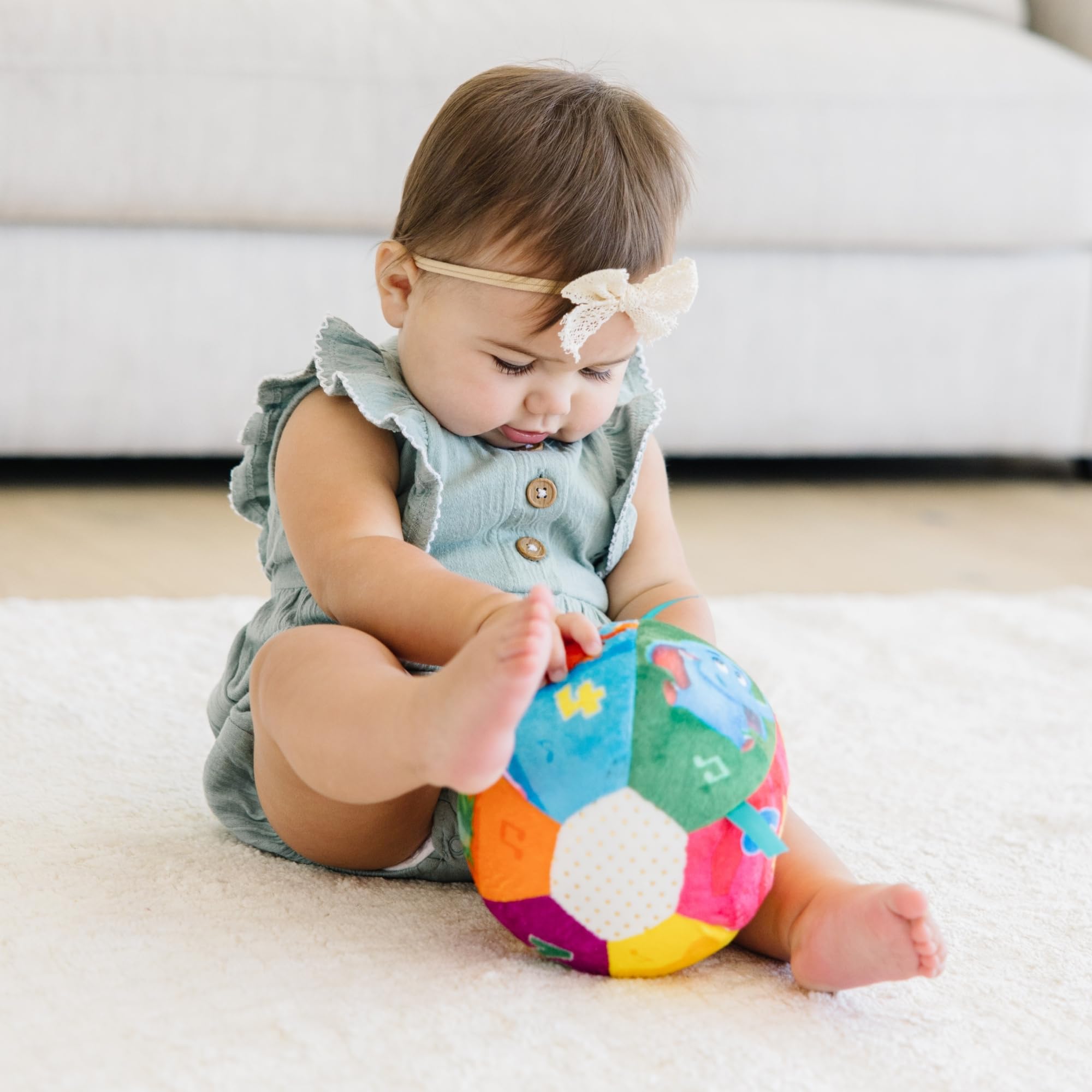 Move2Play, Hilariously Interactive Baby Ball with Music & Sound Effects | First Birthday Gift | Toddler Toy for Boys & Girls | Age 6, 9, 12, 18+ Month | 1, 2+ Year's Old (Baby Ball)