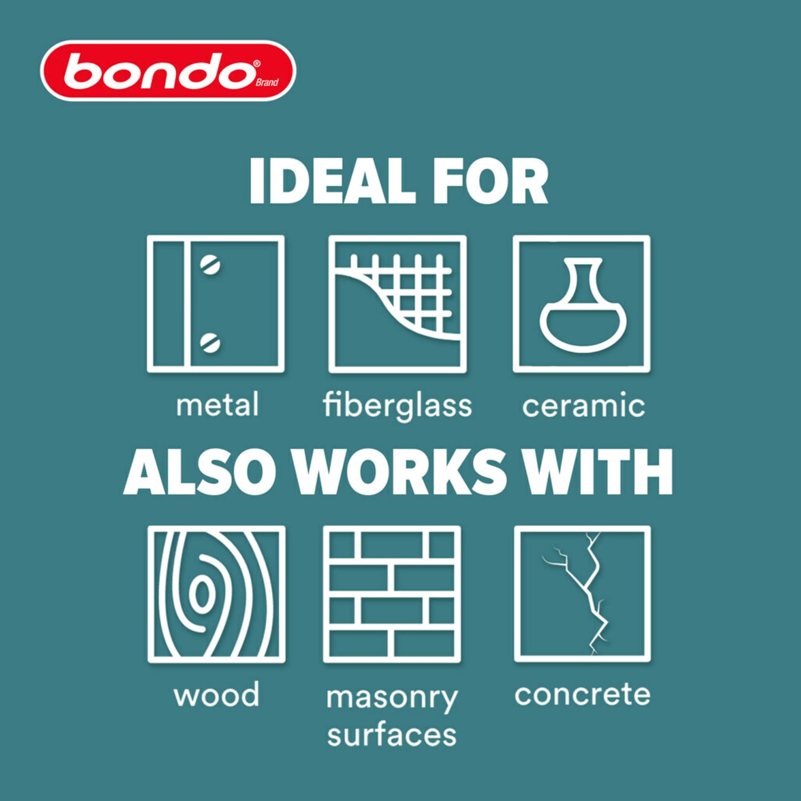 3M Bondo Short Strand Fiberglass Reinforced Filler 1.37 LB (621 g) with Bondo Cream Hardener 0.5 oz (14g), Repair Holes Up To 0.5 IN, Waterproof (SS-PT-ES)