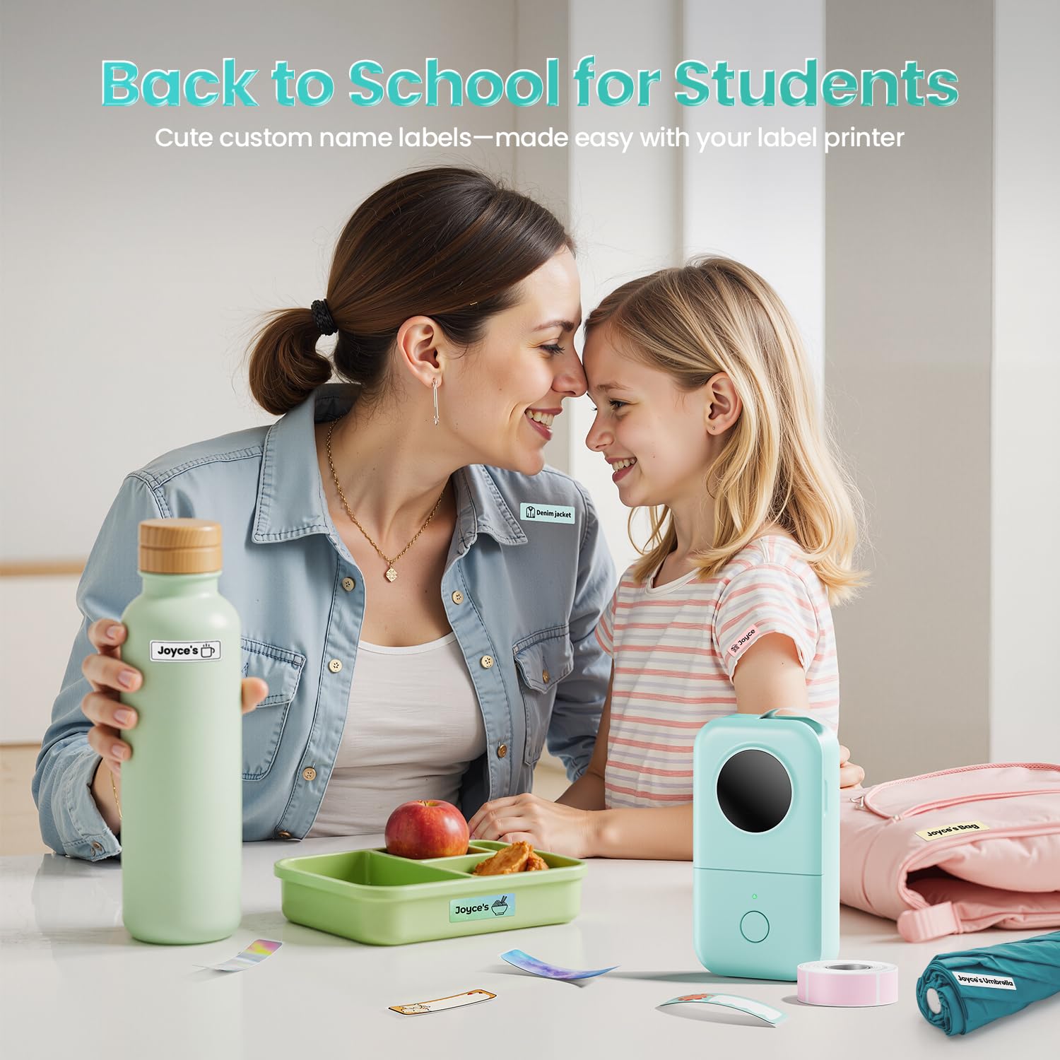 Phomemo D30 Label Maker Machine, Portable Bluetooth Mini Label Printer, Smartphone Handheld Thermal Sticker Small Labeler Multiple Templates Font Icon Inkless Custom Label for Home Kids School Items