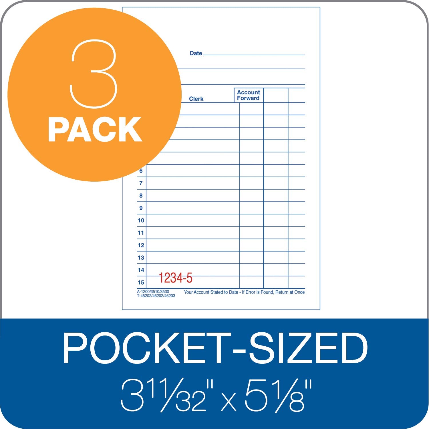 Adams General Purpose Sales Book, 2-Part, Carbonless, White/Canary, 3-11/32 x 5-5/8 Inches, 50 Sets/Book, 3 Books (DC3530)