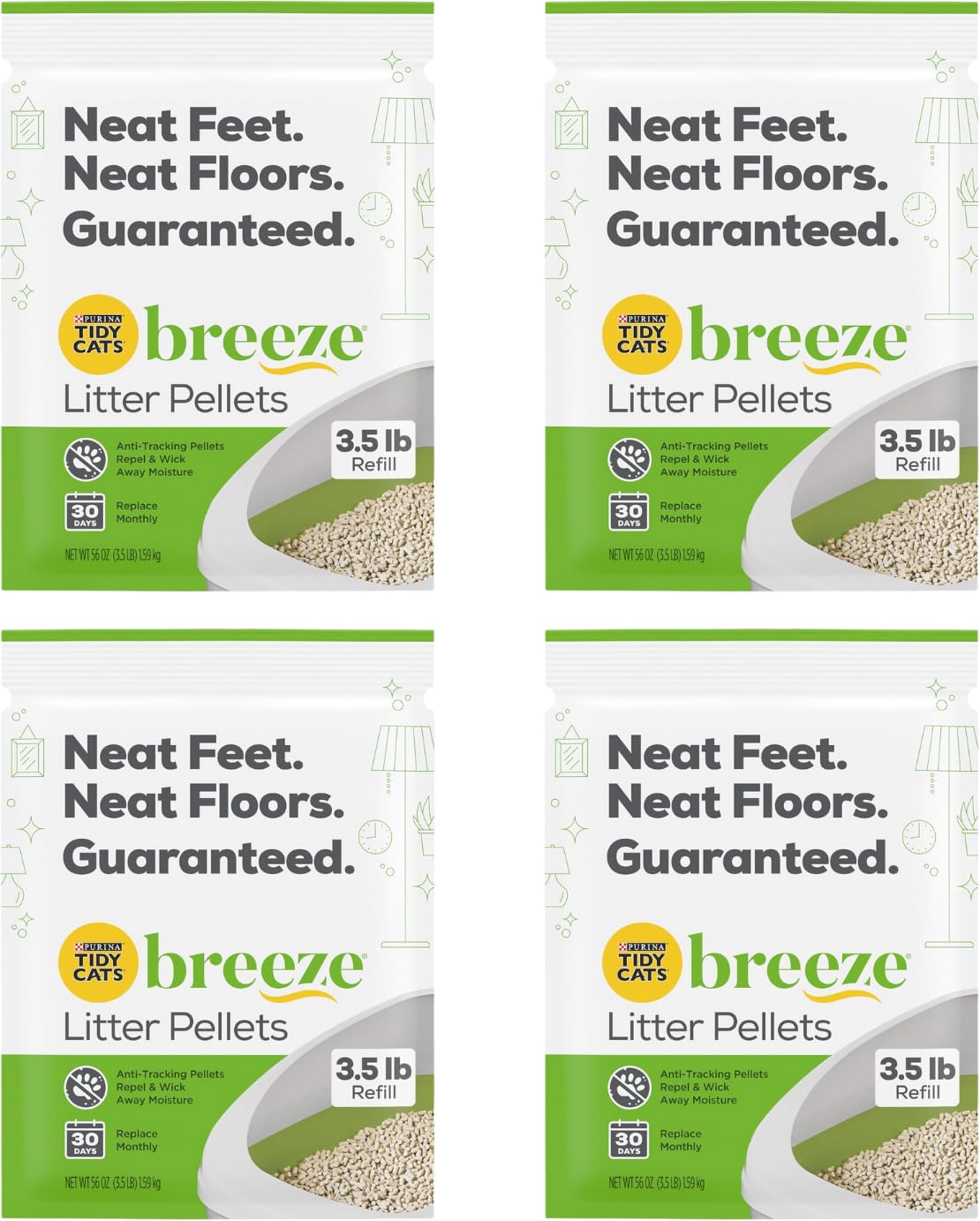 Purina Tidy Cats Litter, Breeze Litter Pellets to be Used with Breeze Litter System, Prevents Dust and Tracking, 3.5 LB Each (Pack of 2)