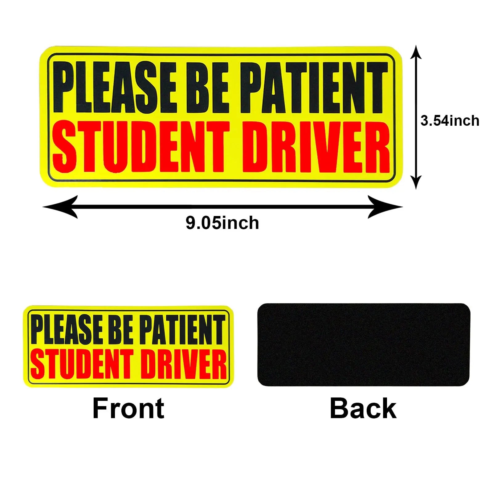 3pcs Student Drive Magnet for Car, Please Be Patient Student Driver, New Drivers Sticker, Reusable Magnetic Reflective Rookie Driver Bumper Sticker