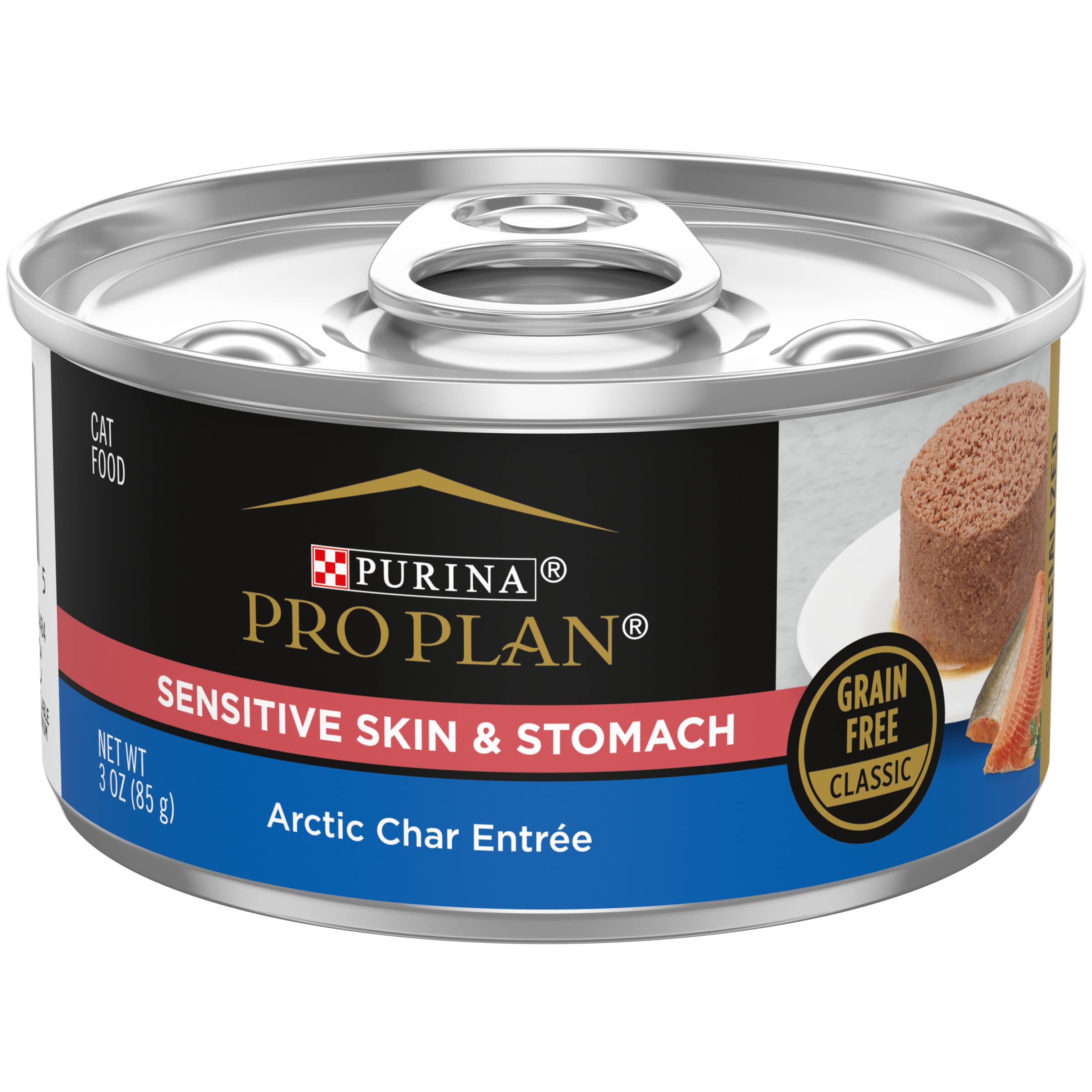 Purina Pro Plan Sensitive Skin and Stomach Wet Cat Food, Sensitive Skin and Stomach Duck Entree - (Pack of 24) 3 oz. Pull-Top Cans