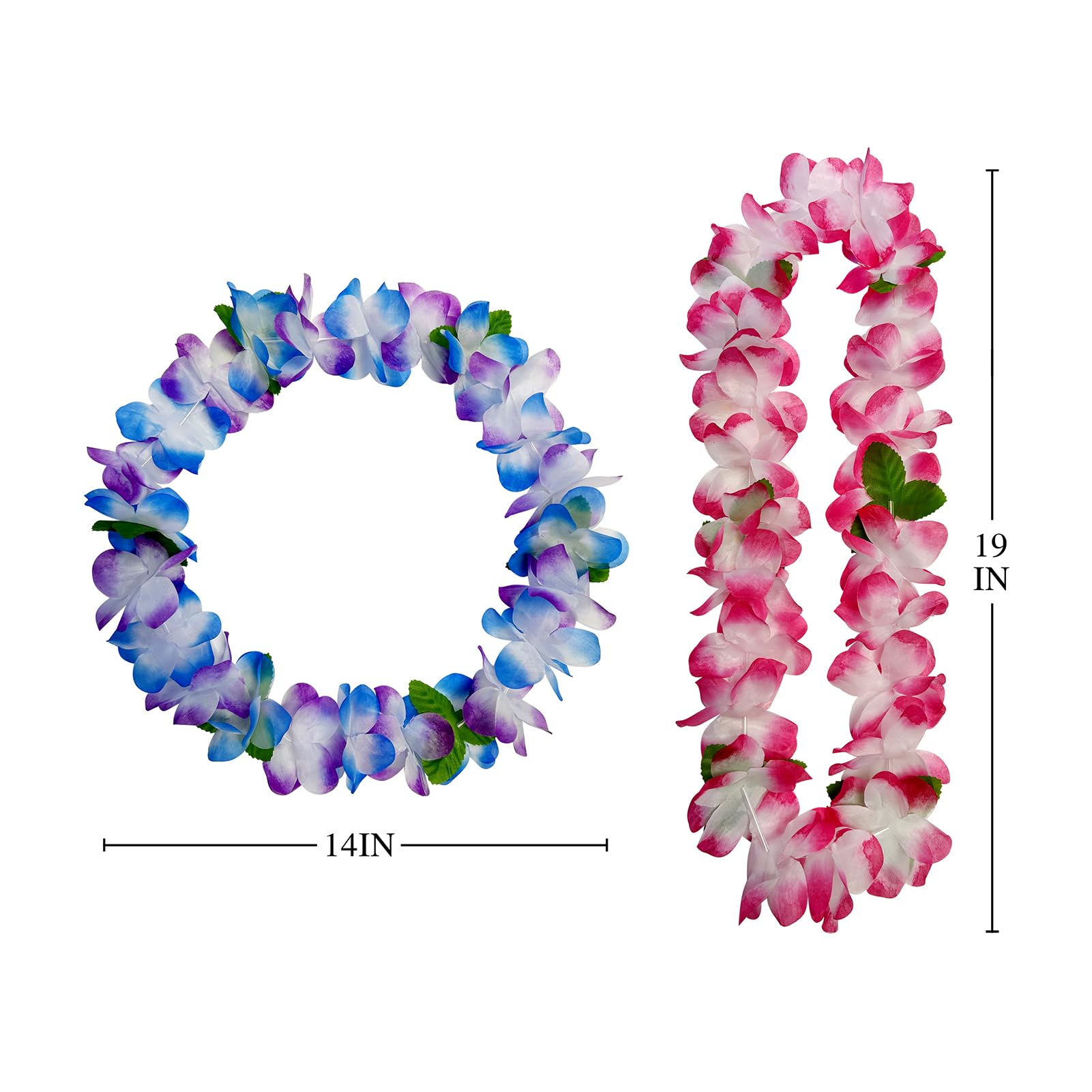 FreshDear 6 Counts Hawaiian Leis Bulk,leis for luau party,hawaiian leis for adults,beach party favors for adults,Summer Beach Vacation,Theme Party Decorations