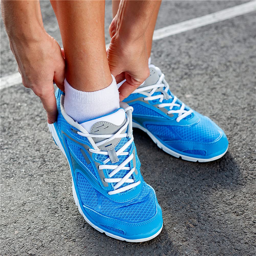 CHARMKING 8 Pairs Ankle Socks for Women - Non Slip Cotton No Show Classic Low Cut Casual Socks (White)