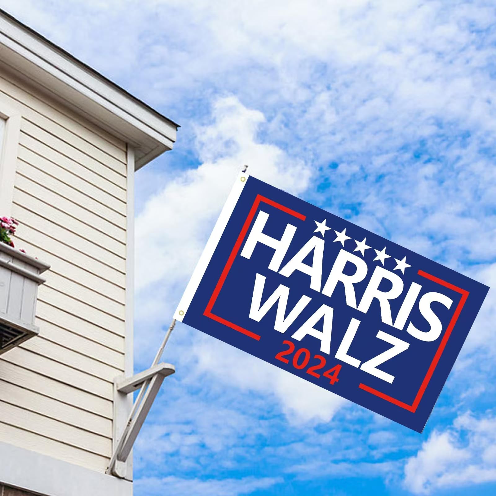 MAGJIUKE Harris Waltz Flag for President 2024 Election,Kamala Harris Tim Walz Flags Banner 3×5 Ft for car Boat Outdoor with Grommets Double Stitched,blue Single-Sided