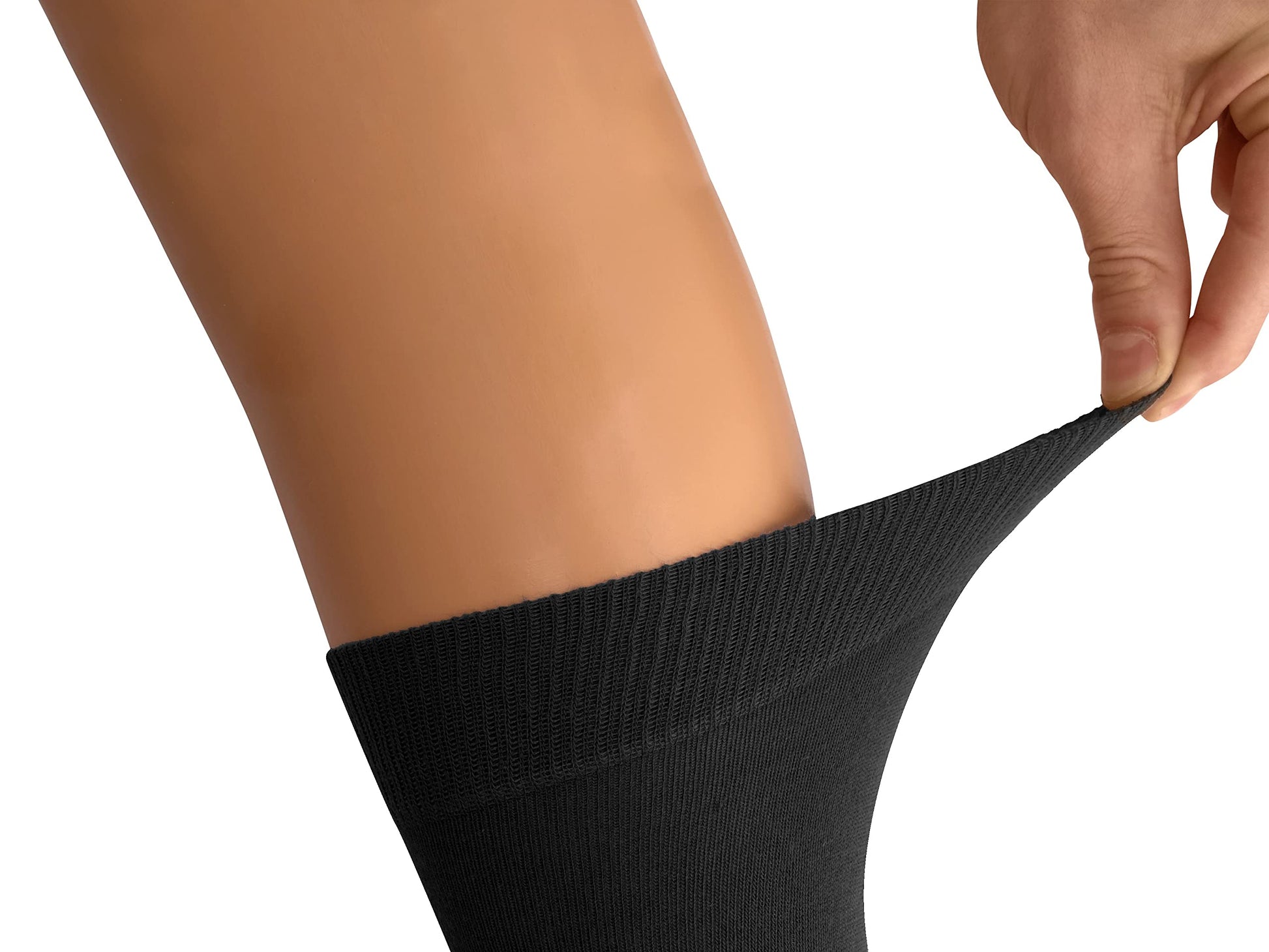 Easton Marlowe Black Dress Socks for Men 10-13 Seamless Toe 9-12 Solid Classic Cotton Mens Reinforced Heel and Toe for Work and Casual Soft Prewashed Calcetines para Hombre