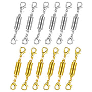 12 Pack Magnetic Necklace Clasps and Closures. Necklace Jewelry Extender with Strong Magnet. Magnetic Necklace Clasp for Jewelry Necklace Bracelet Making. Gold and Silver Plating (Regular)
