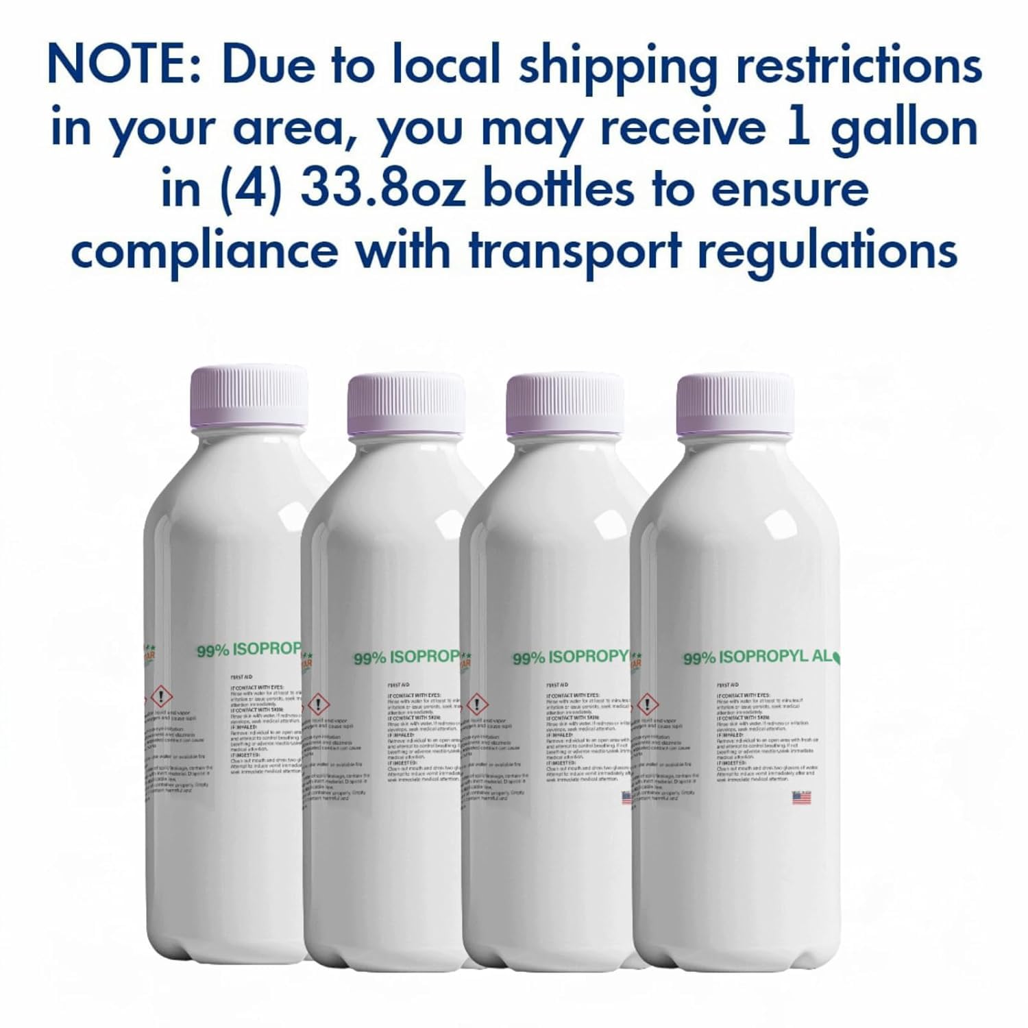 99% Pure Isopropyl Alcohol, 99 Percent IPA 1 Gallon, USP Grade, Made in The USA (4 Quarts, 1 Gallon,128 fl oz)