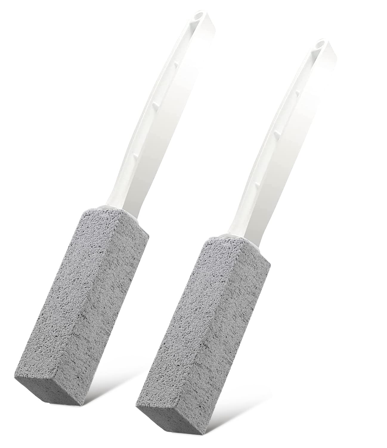 2 Pack Toilet Cleaner Hard Water Build up Remover with Ergonomic Handle, Toilet Bowl Stain Ring Remover, Pumice Cleaning Stone with Handle for Kitchen/Bathroom/Pool/Household Cleaning