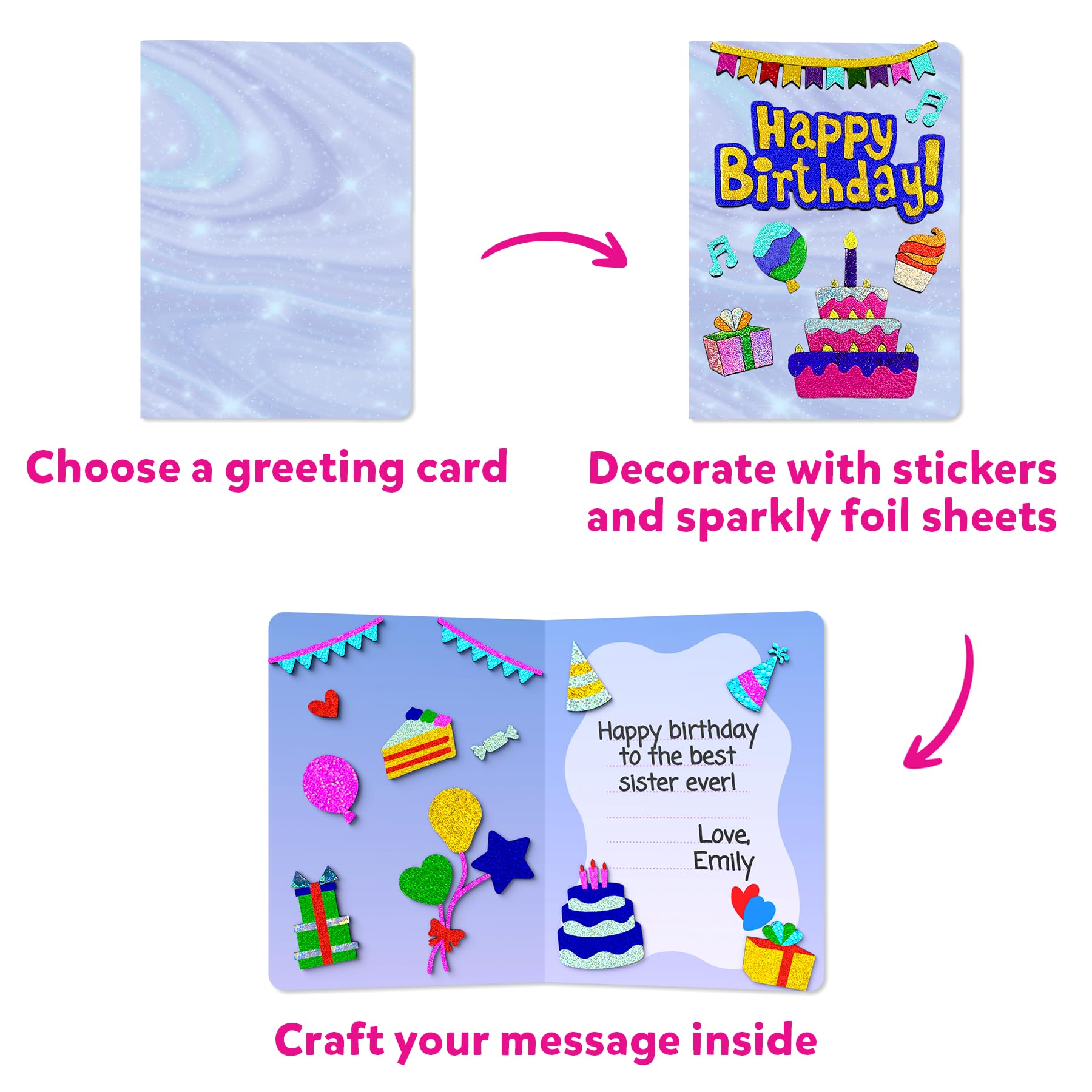 Skillmatics Art & Craft Activity - Foil Fun Card Making Set, Stocking Stuffers, No Mess Art for Kids, DIY Creative Activity, Gifts for Girls & Boys Ages 4, 5, 6, 7, 8, 9, Travel Toys