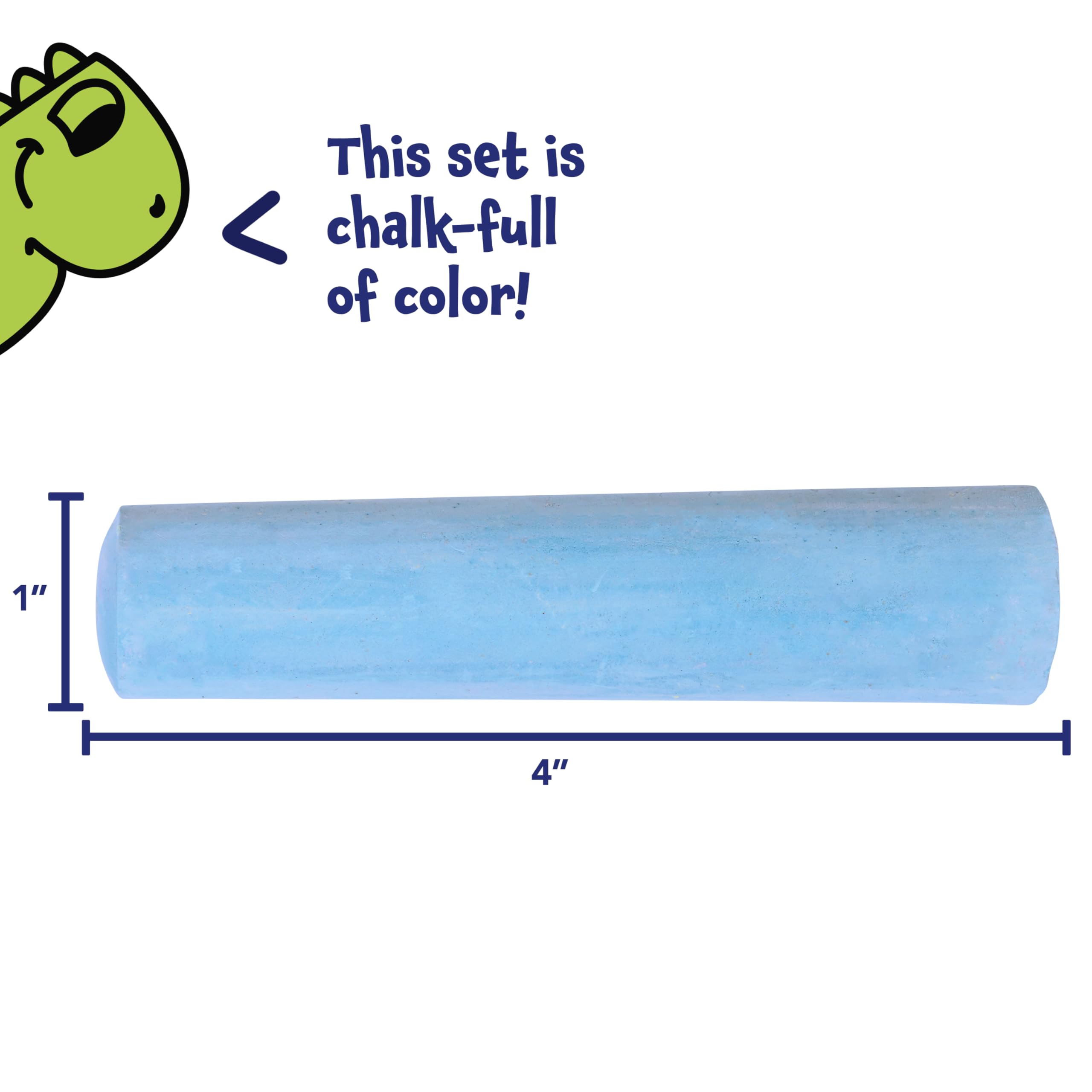 READY 2 LEARN Jumbo Sidewalk Chalk | Set of 20 | 9 Colors | Washable and Non-Toxic | Bulk Set of Chalk for Kids