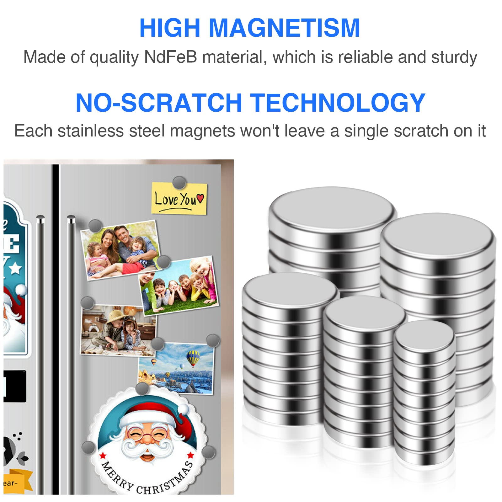 DIYMAG Small Rare Earth Magnets, 40 Pack, 5 Sizes - Neodymium Magnets for Refrigerator, DIY, Crafts, Kitchen & Office