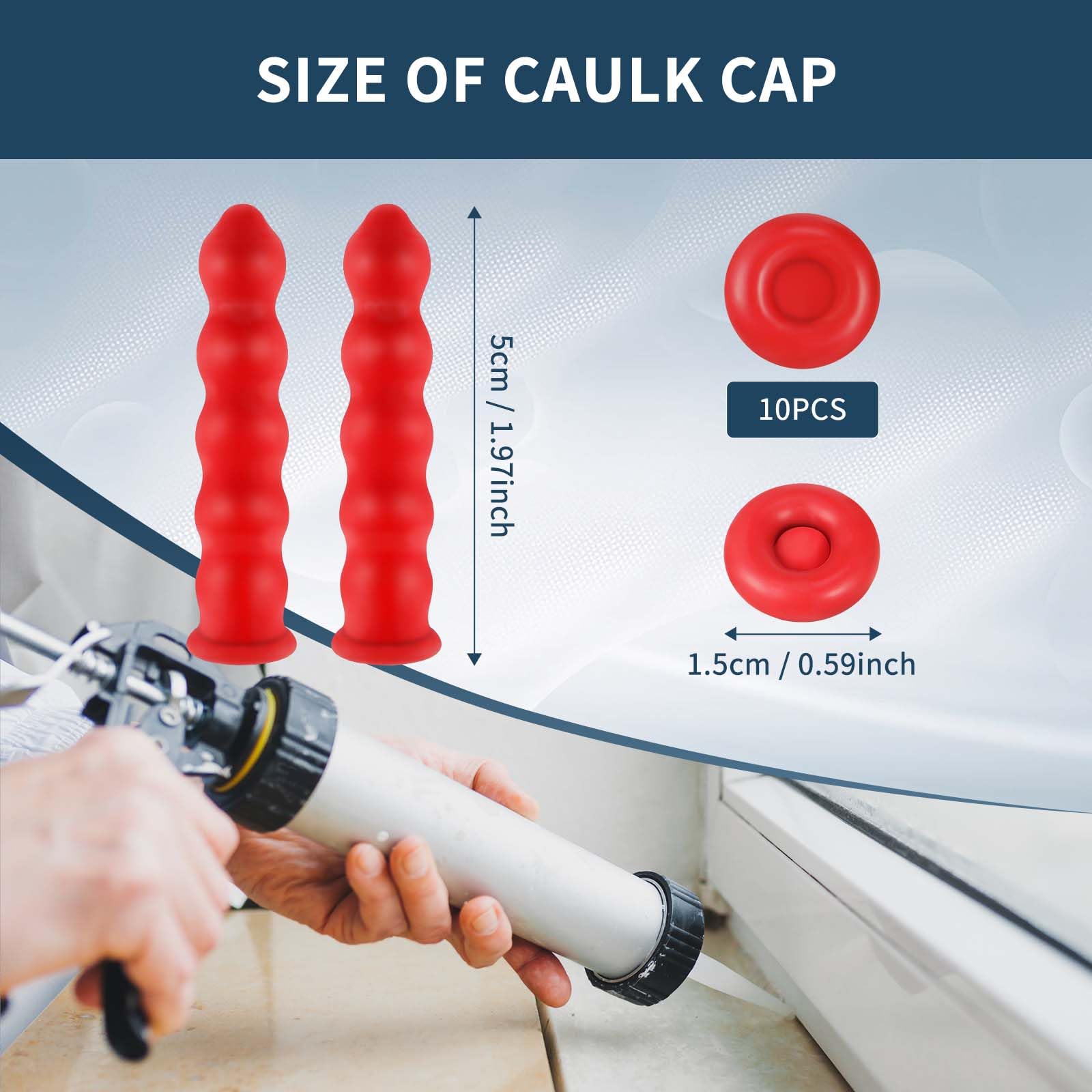 Zonon 35 Pieces Caulk Cap Caulk Saver Finishing Tool Tube Covers Tube Caps for Sealing and Preserving, Red