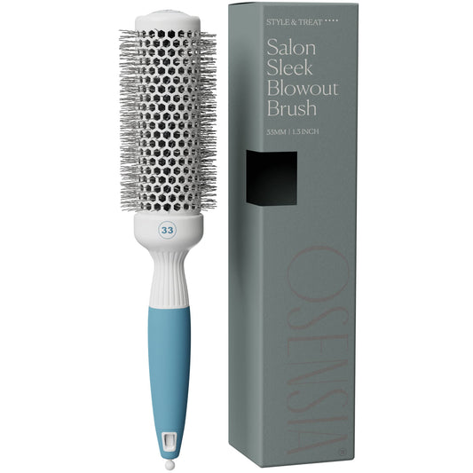 Professional Round Brush for Blow Drying - Small Ceramic Ionic Thermal Barrel Brush for Sleek, Precise Heat Styling and Salon Blowout - Lightweight Round Hair Brush (Barrel 1.3 inch, Bristle 2 Inch)