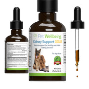 Pet Wellbeing Kidney Support Gold for Dogs - Veterinarian-Formulated - Supports Healthy Kidney Function in Dogs - Herbal Supplement 2 oz (59 ml)