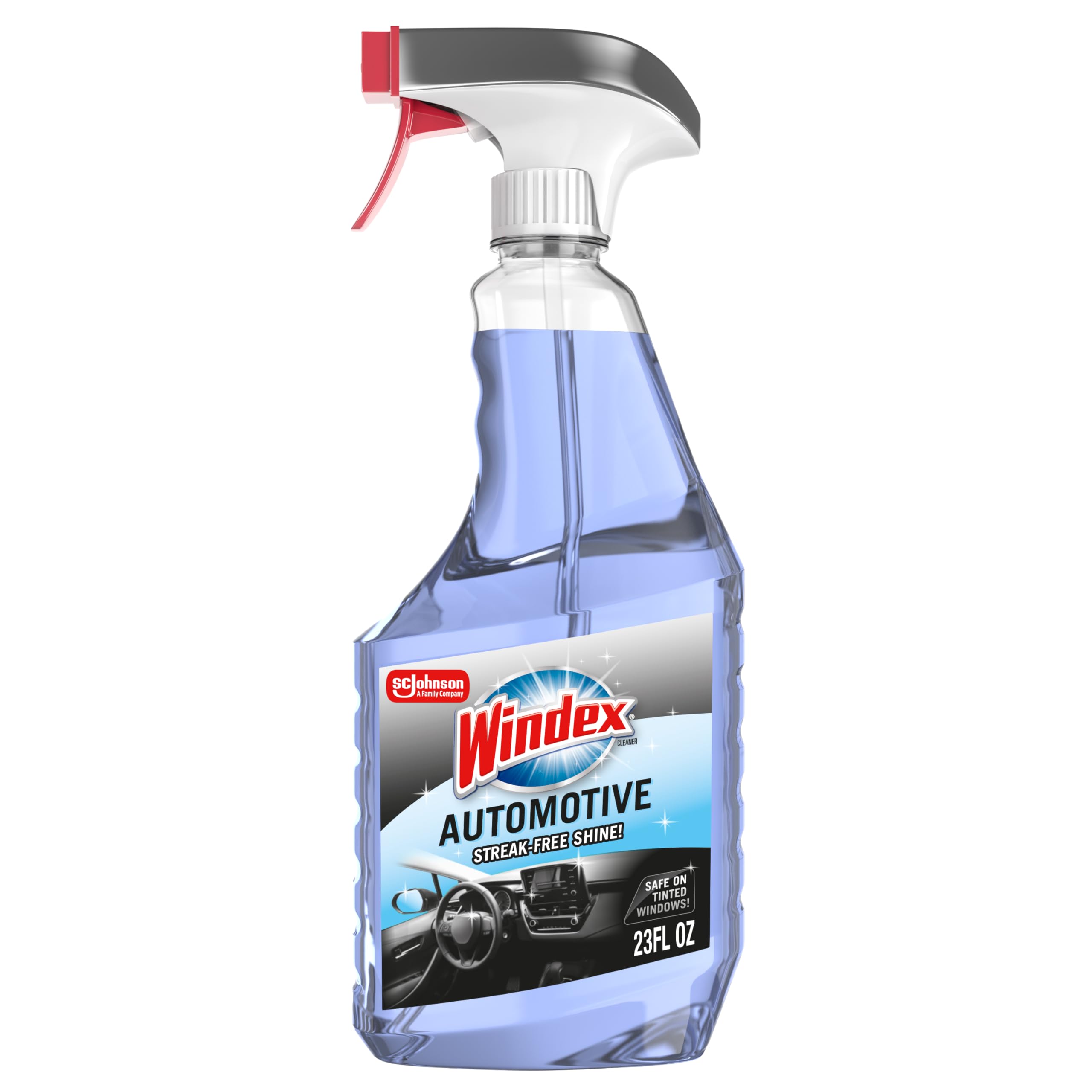Windex Automotive Auto-Fenster- und Glasreiniger, streifenfreier Glanz für Scheiben außen, getönte Scheiben und Innenelektronik, 680 ml