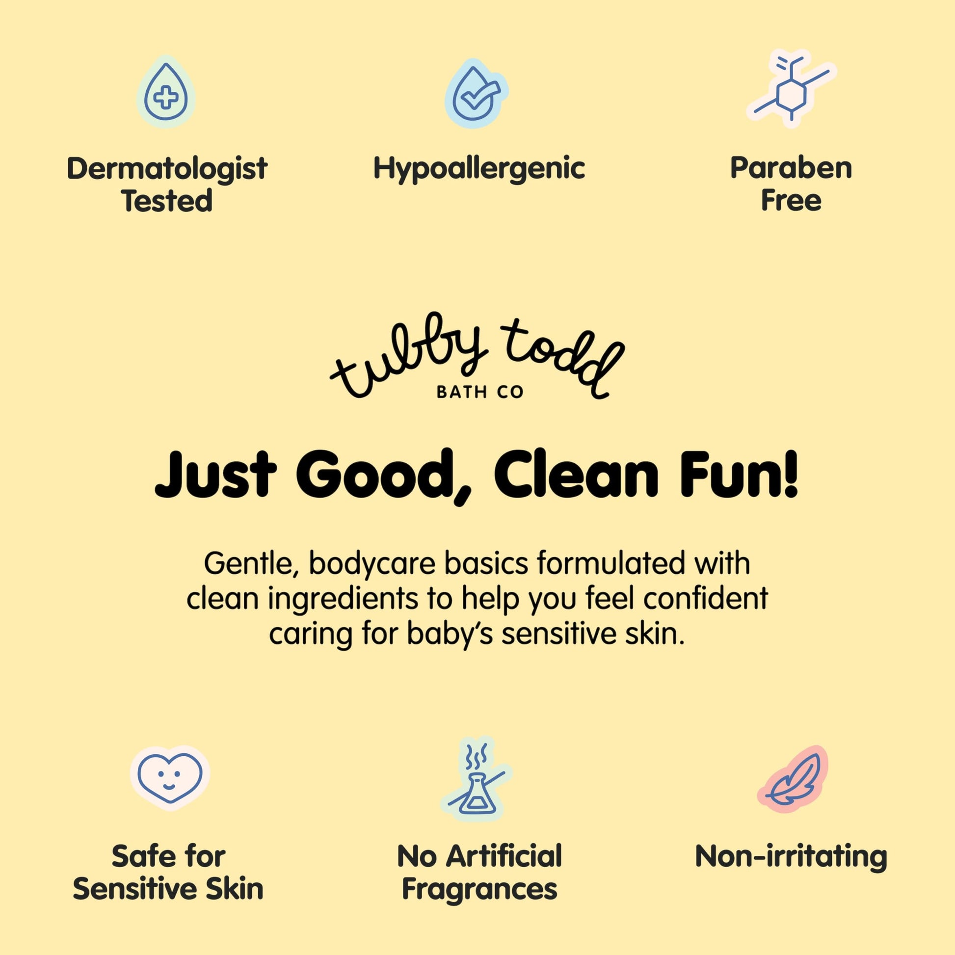 TUBBY TODD Baby Bundle Newborn Skin Care Set - Hypoallergenic Hair + Body Wash, All Over Ointment with Colloidal Oatmeal, Sweet Cheeks Diaper Paste - Fragrance Free, Standard Size
