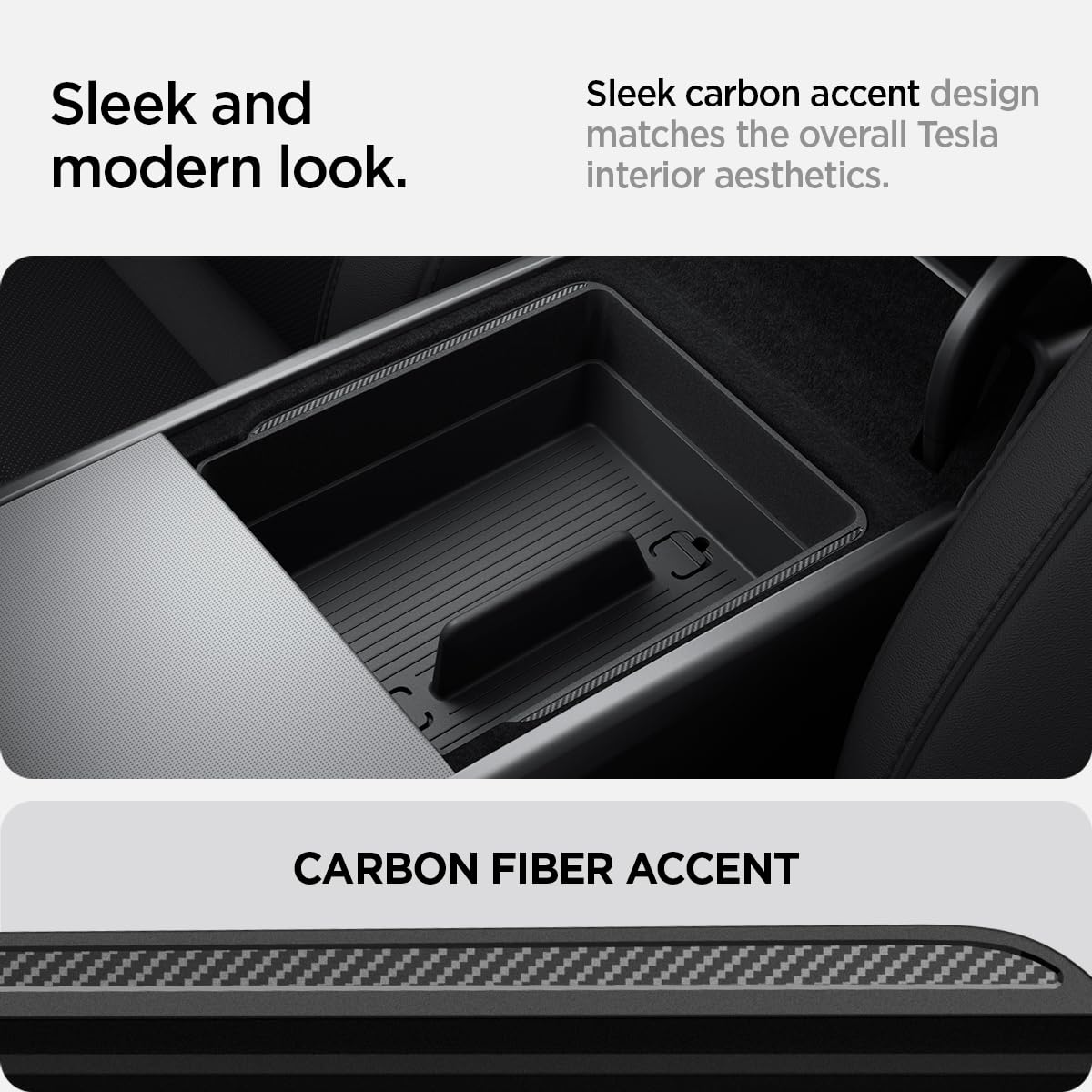 Spigen Armrest Console Organizer for Tesla Model Y Juniper (2025/26) & Model 3 Highland (2024/25)