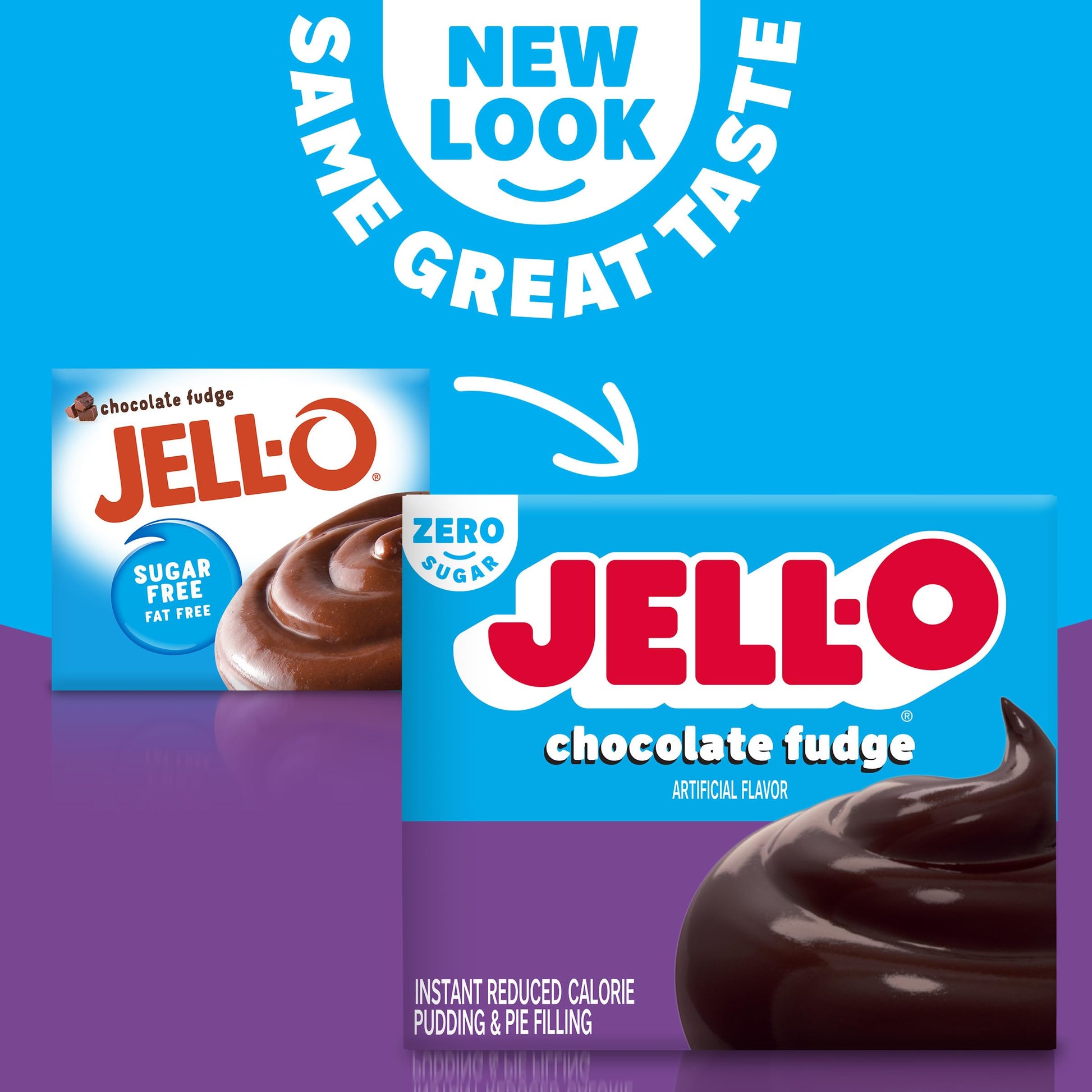 Jell-O Chocolate Fudge Zero Sugar Instant Reduced Calorie Pudding & Pie Filling Mix, 1.4 oz Box