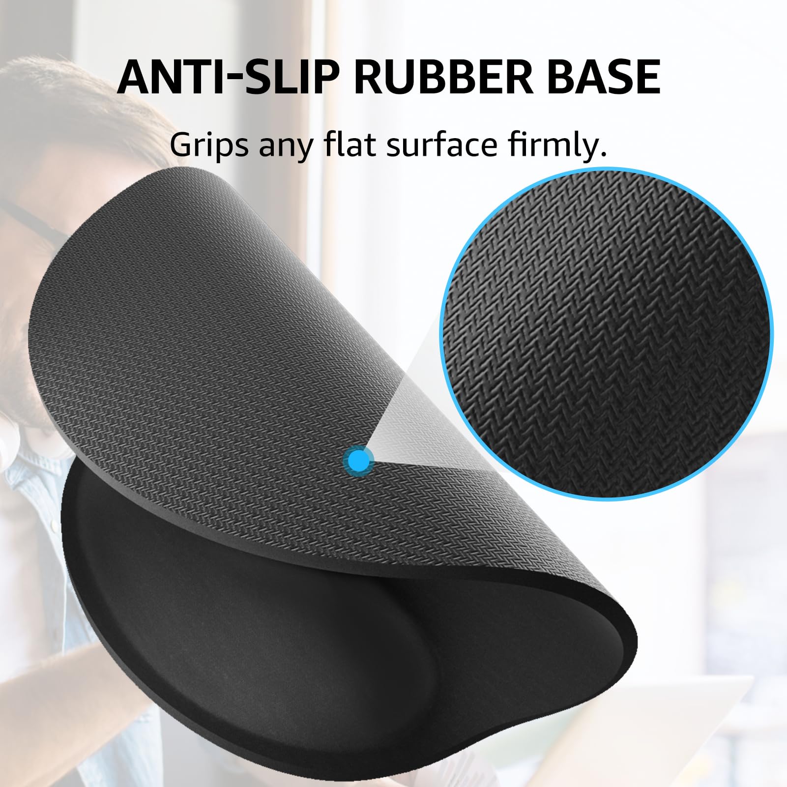 KTRIO Ergonomic Keyboard Wrist Rest, Memory Foam Wrist Rest for Computer Keyboard, Mouse Pad Set for Easy Typing & Pain Relief for Office & Home, Black