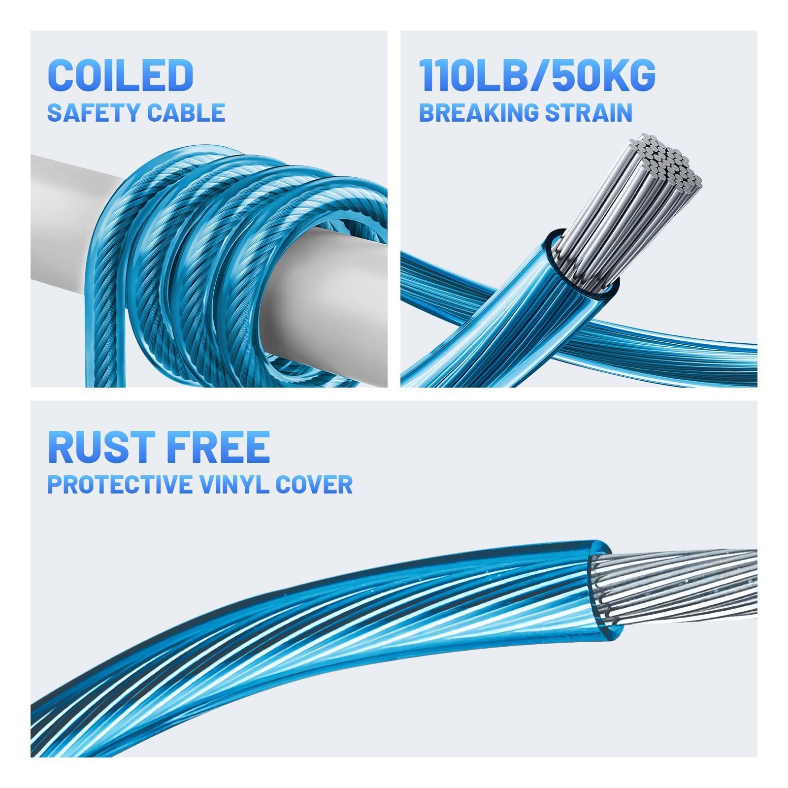 MECMO Trailer Breakaway Switch 4ft Brake Away Coiled Cable Large Carabiner, RV Camper Trailer Emergency Electric Break Switch with 4 Feet Stainless Steel Spring Towing Wire Safety Lanyard w/Pull Pin