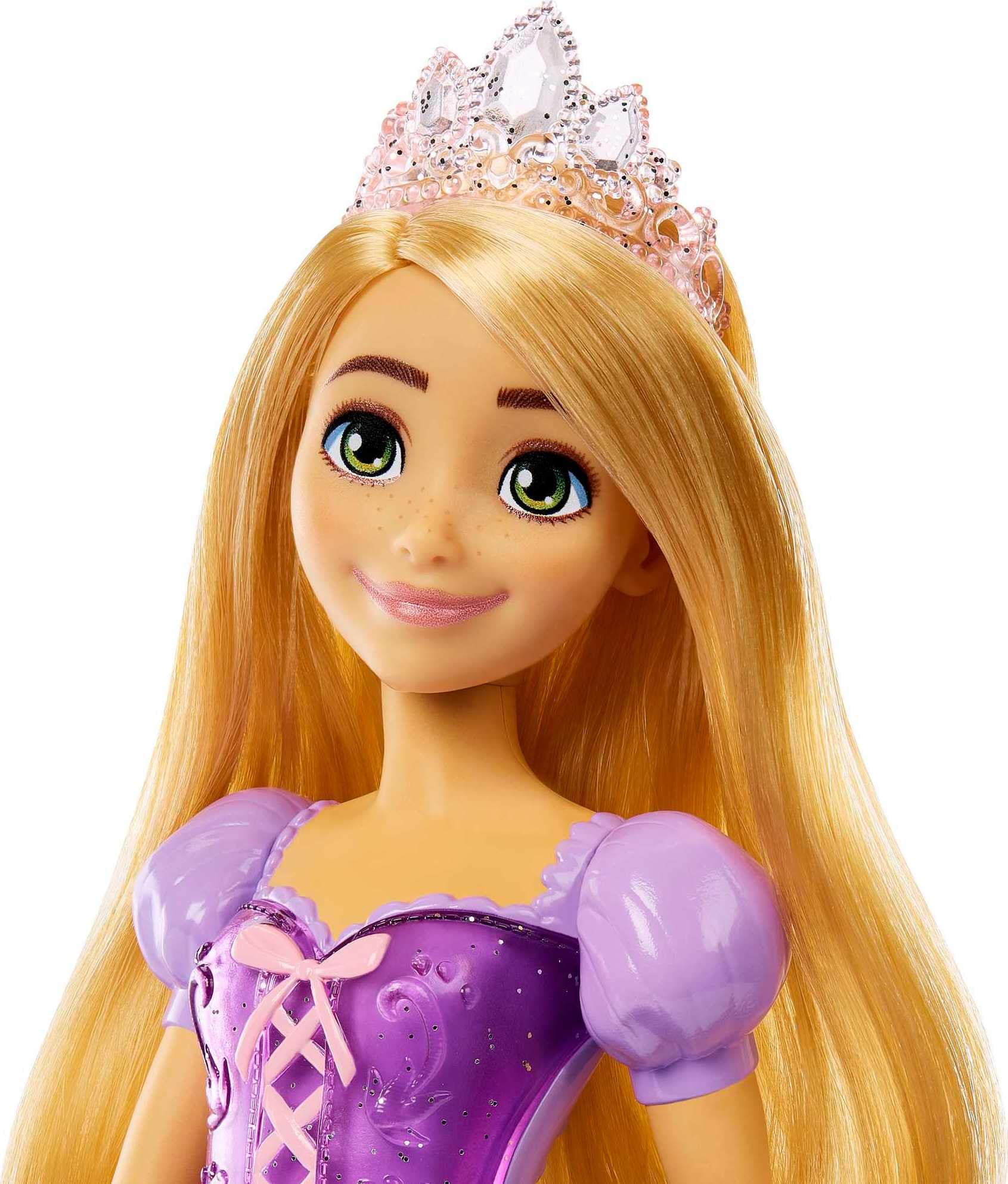 Mattel Disney Princess Toys, Rapunzel Fashion Doll, Sparkling Look with Blonde Hair, Blue Eyes & Tiara Accessory, Inspired by the Movie Tangled