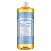 Dr. Bronner's Pure-Castile Magic Liquid Soap - Made with Regenerative Organic Certified Oils - 18-in-1 Uses for Face, Body, Hand Gentle on Baby & Sensitive Skin Body Wash Unscented,32oz