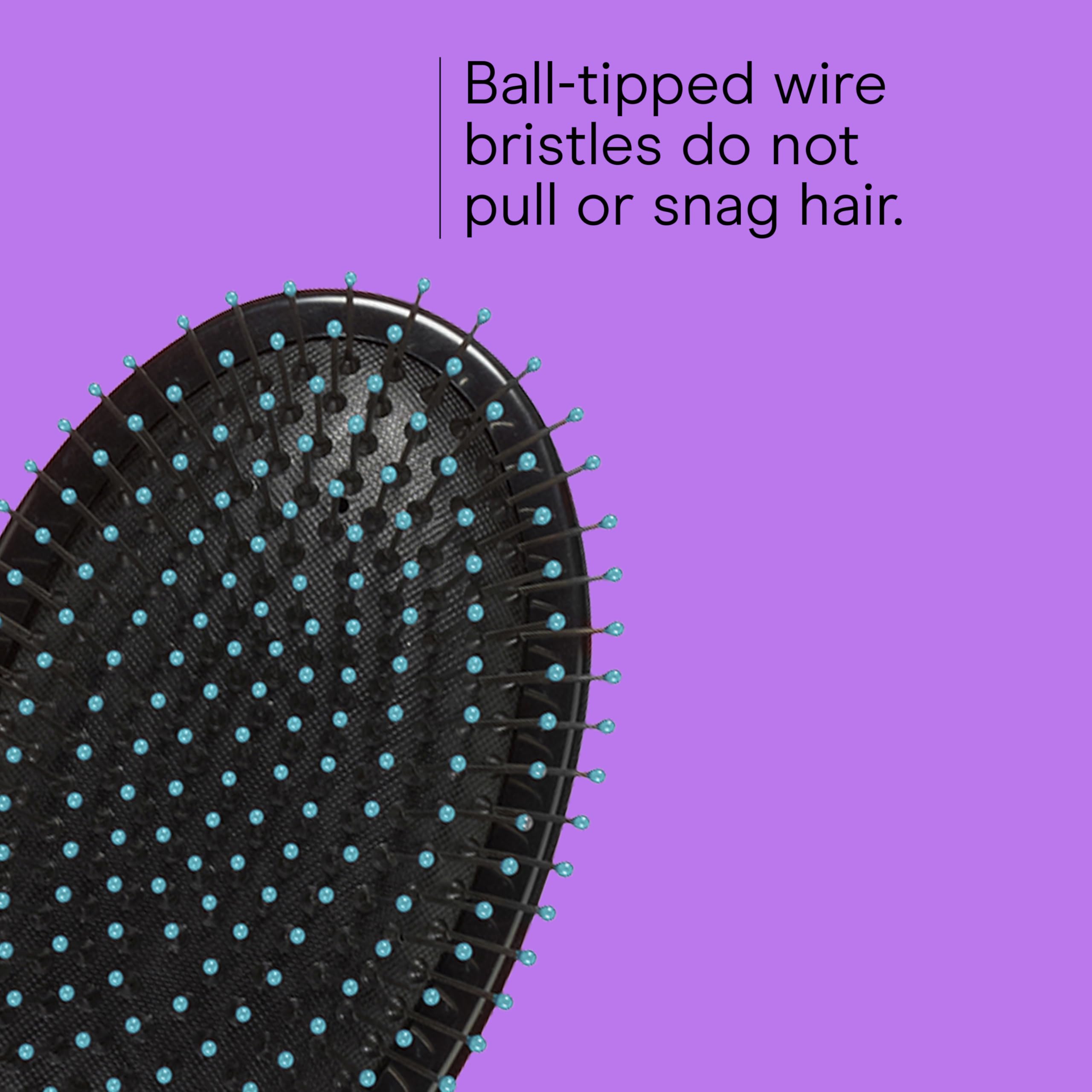 Conair Salon Results Hair Brush, Detangling Hair Brush for Men and Women, For All Hair Types, Metal Bristles and Cushion Base