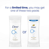 Dove 0% Aluminum Deodorant Stick Sensitive 3 Count Non-irritating Deodorant for Underarm Care Kindest Aluminum Free Deodorant 2.6 oz