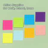 6 Pads Lined Sticky Notes 3x3 Sticky Notes with Lines Self-Stick Note Pads 6 Bright Multi Colors,100 Sheet/Pad