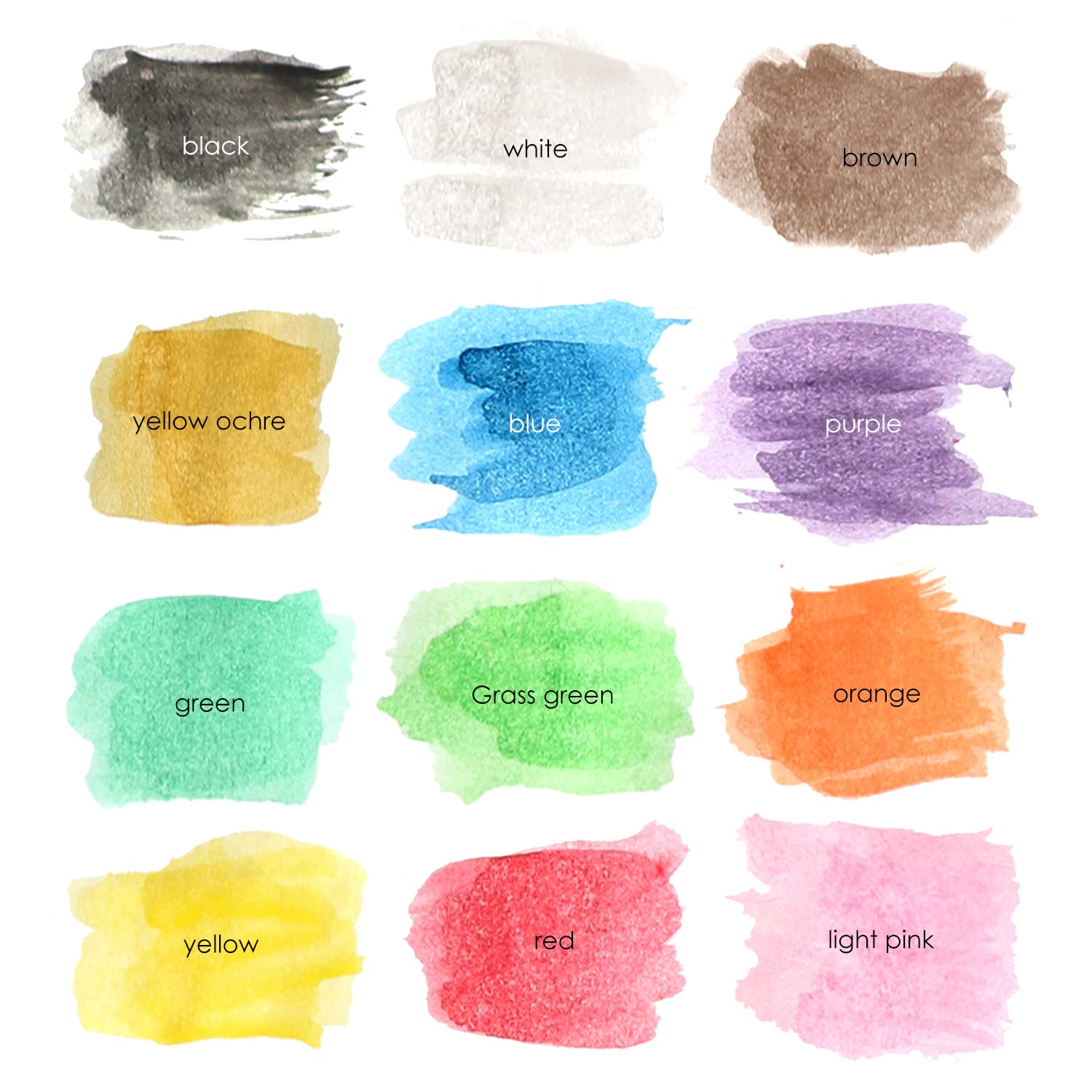 2 Pack Watercolor Paint Set 12 Vivid Colors Includes Watercolour Mixing Palette and 2 Brushes, Perfect For Artists, Beginner Painters, Kids and Adult Painting