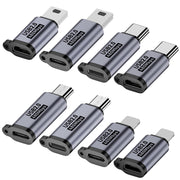 Jadebones USB C/Lighting to Micro USB Adapter, Type C/Micro USB to Lighting Converter, Micro USB/Lighting to USB C Extender, USB C/Micro USB to Mini USB Connector (8 Pack)