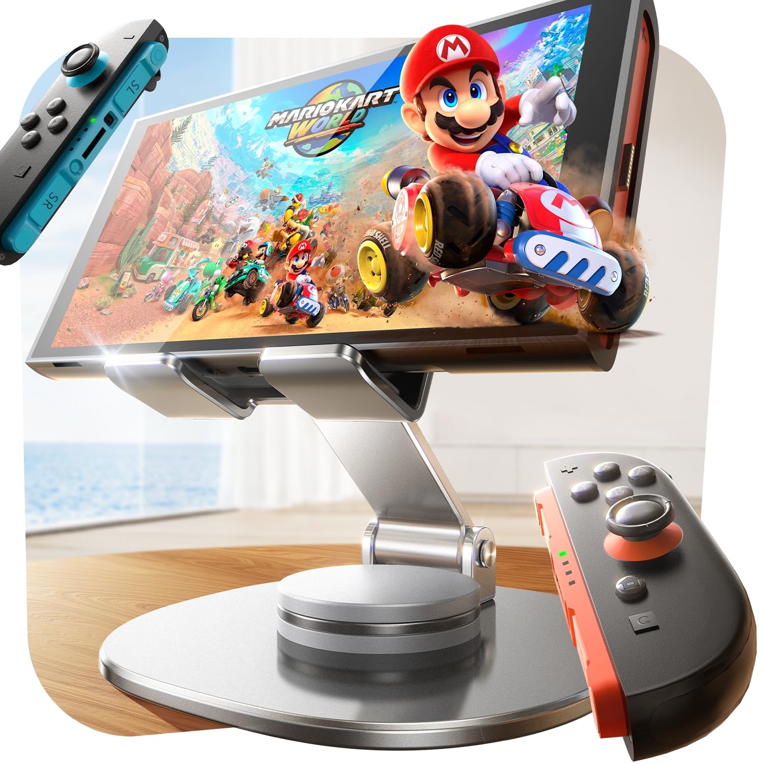 LISEN Cell Phone Stand for Desk [96% Ultra Stable and Versatile] Phone Holder for Desk 360 Fully Metal Adjustable Stand for iPhone - Cubicle and Office Desk Accessories Fit 17 X iPhone 16 All Phones