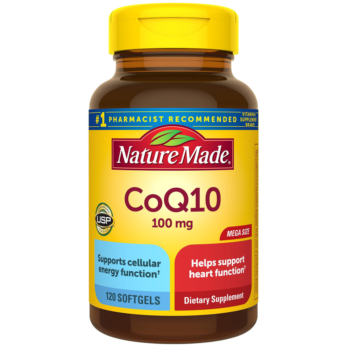 Nature Made CoQ10 100 ملغ، مكمل غذائي لدعم صحة القلب، 120 كبسولة هلامية، يكفي لمدة 120 يومًا